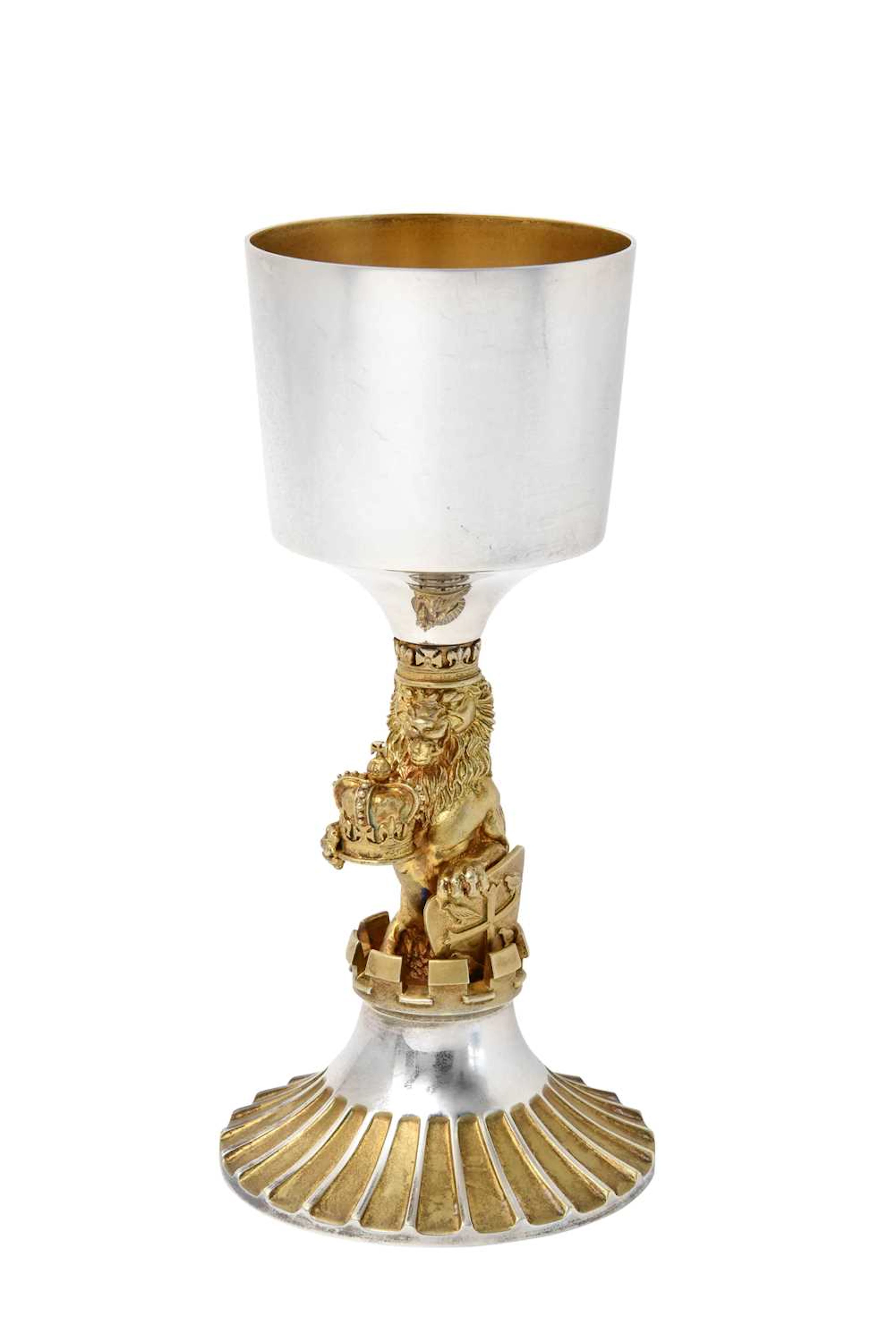 An Elizabeth II Silver-Gilt Limited Edition Commemorative Goblet by