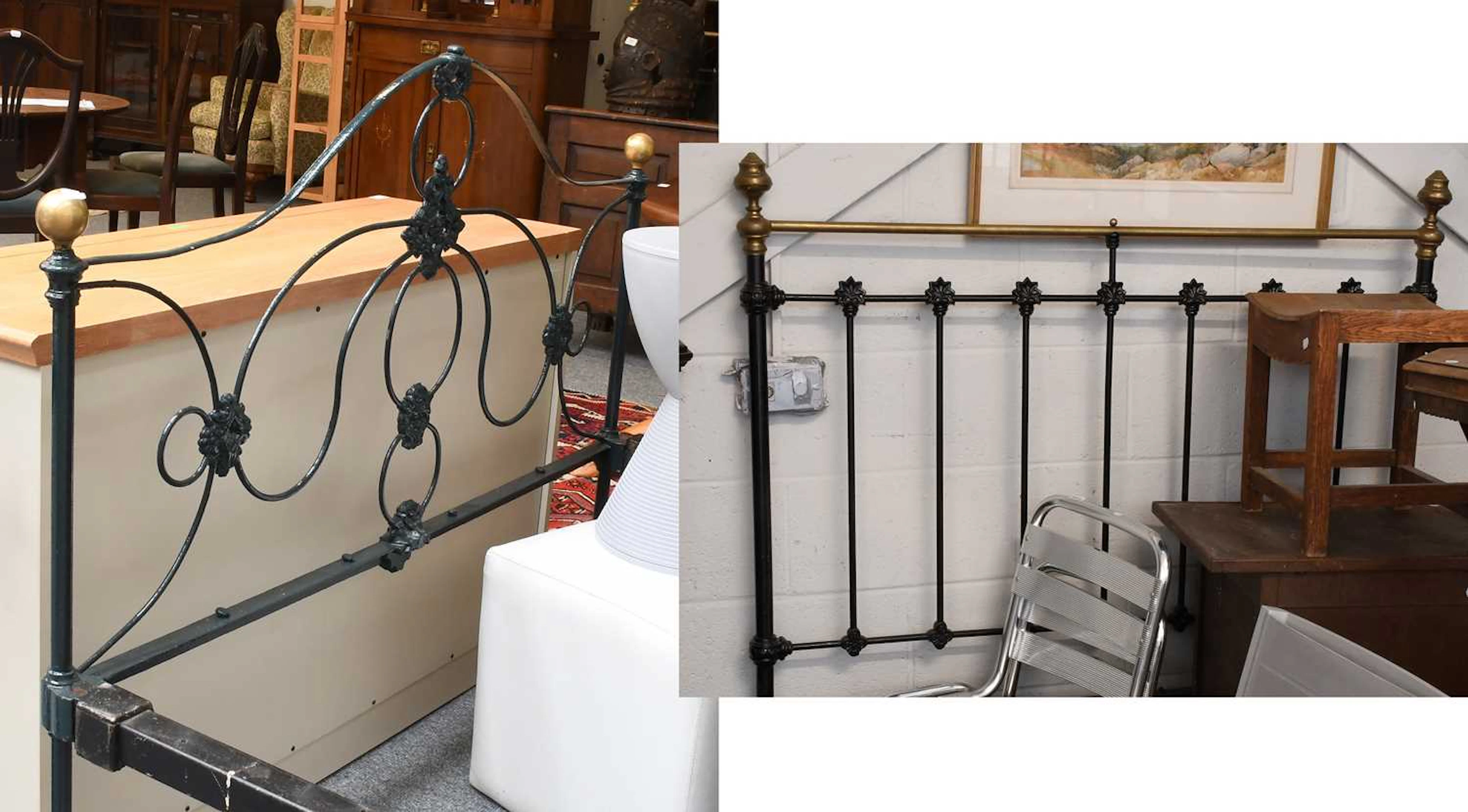 A Victorian Brass and Iron Bedstead