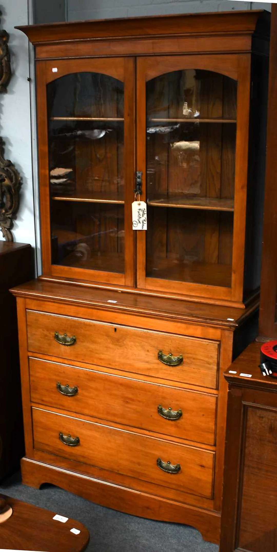 An Oak Secretaire Bookcase, early 20th century