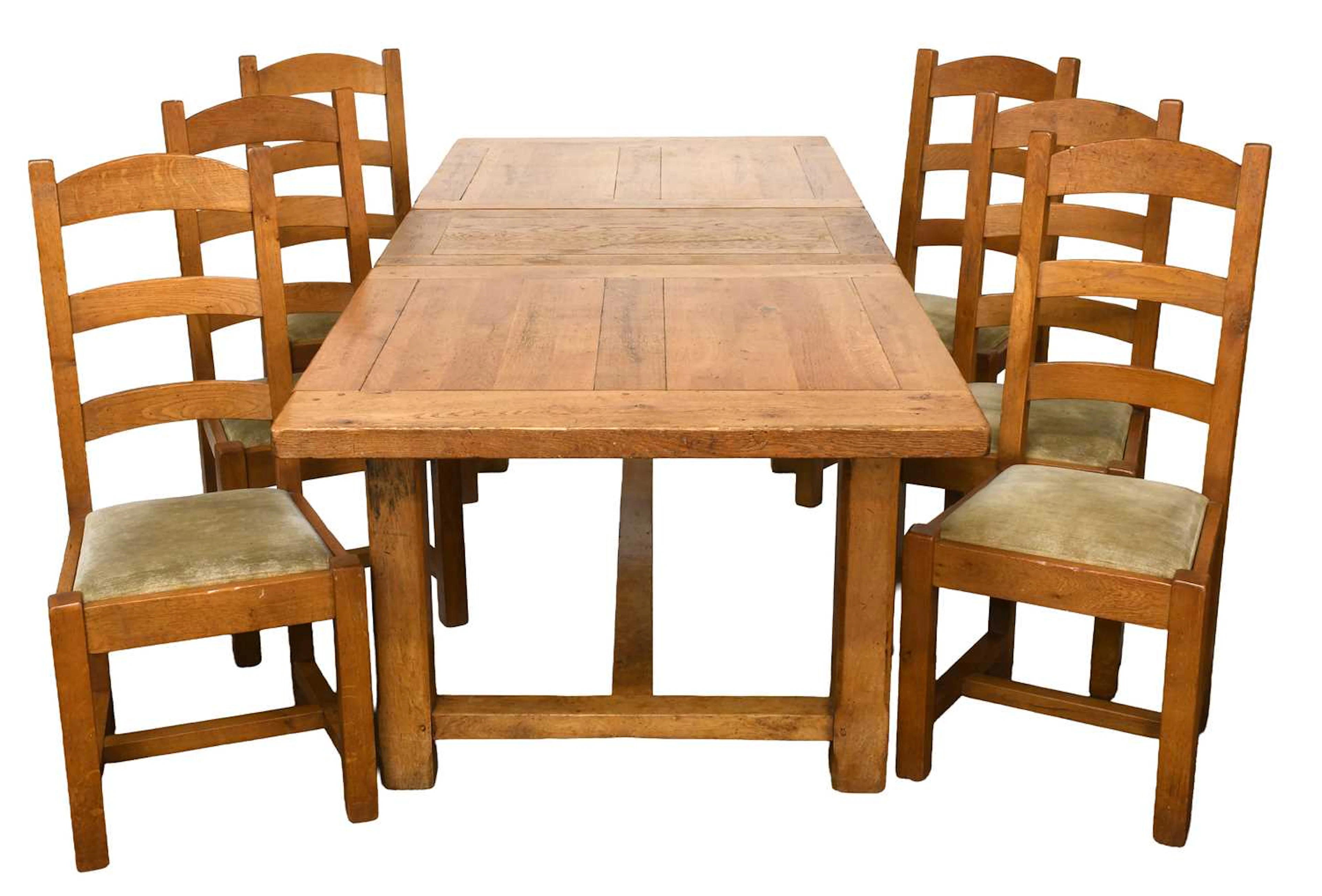 A Modern Light Oak Draw-Leaf Dining Table
