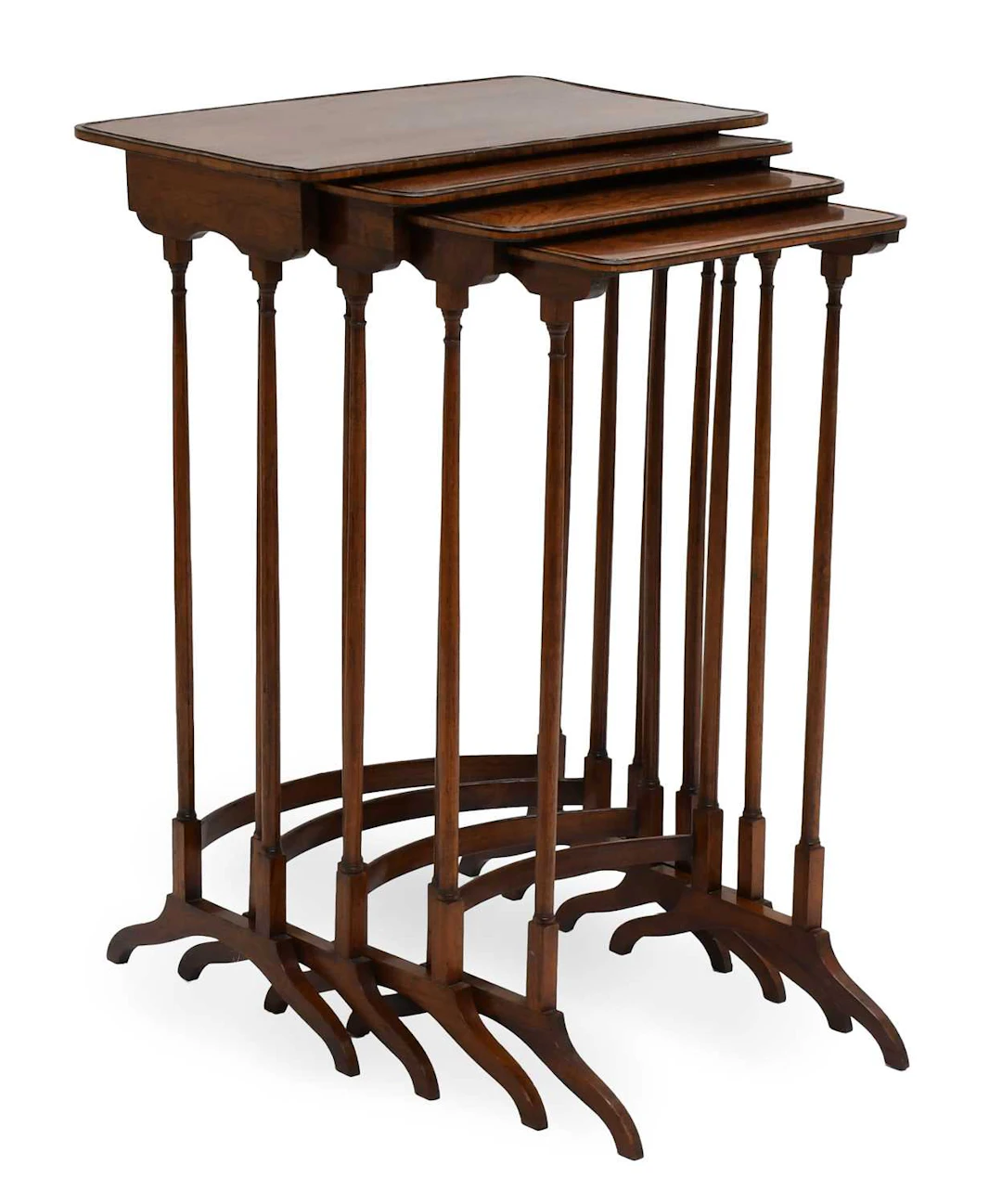 A Quartetto Nest of George III Kingwood, Satinwood-Crossbanded, Boxwood