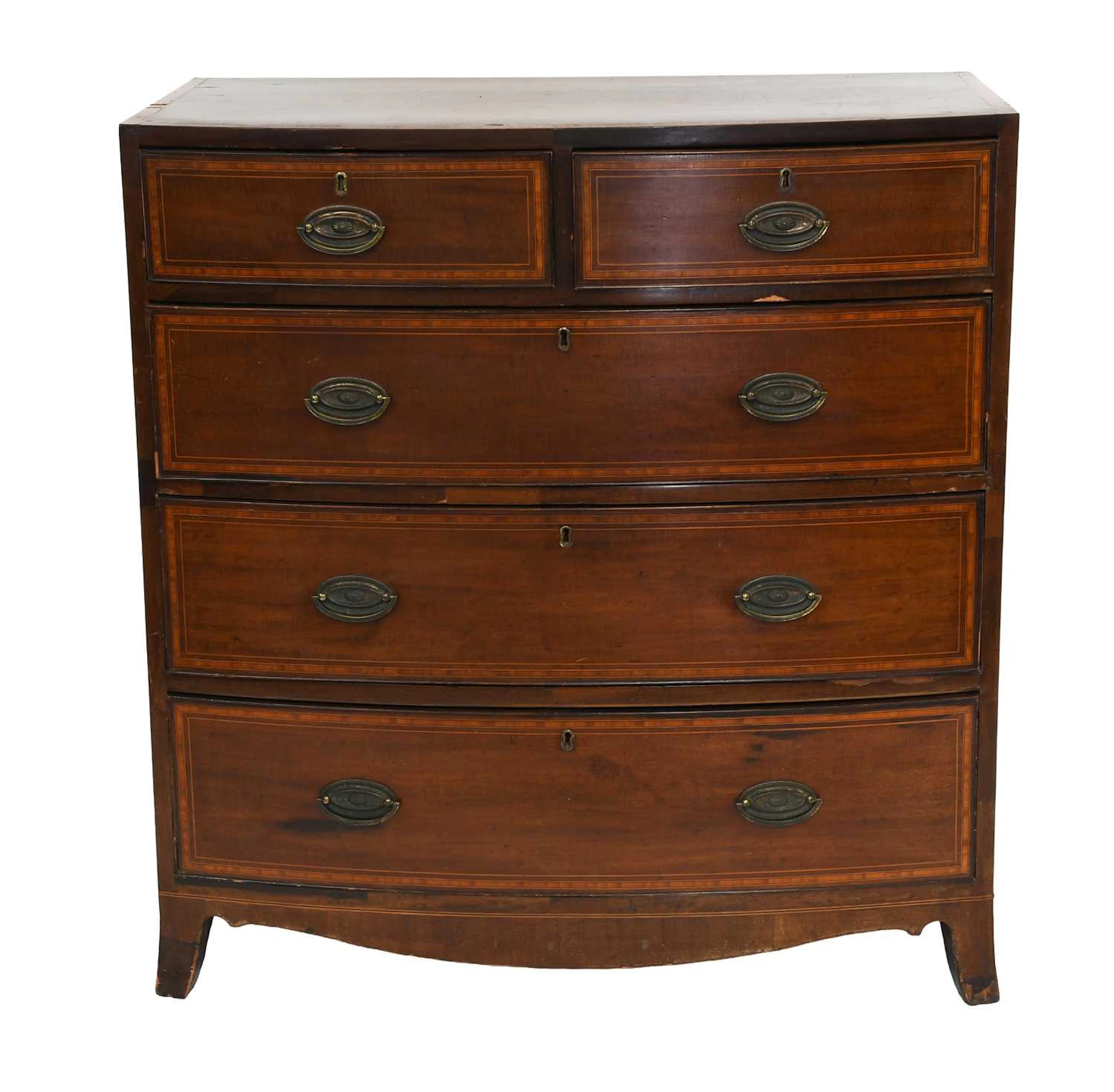 A Regency Mahogany Bow-Front Chest of Drawers