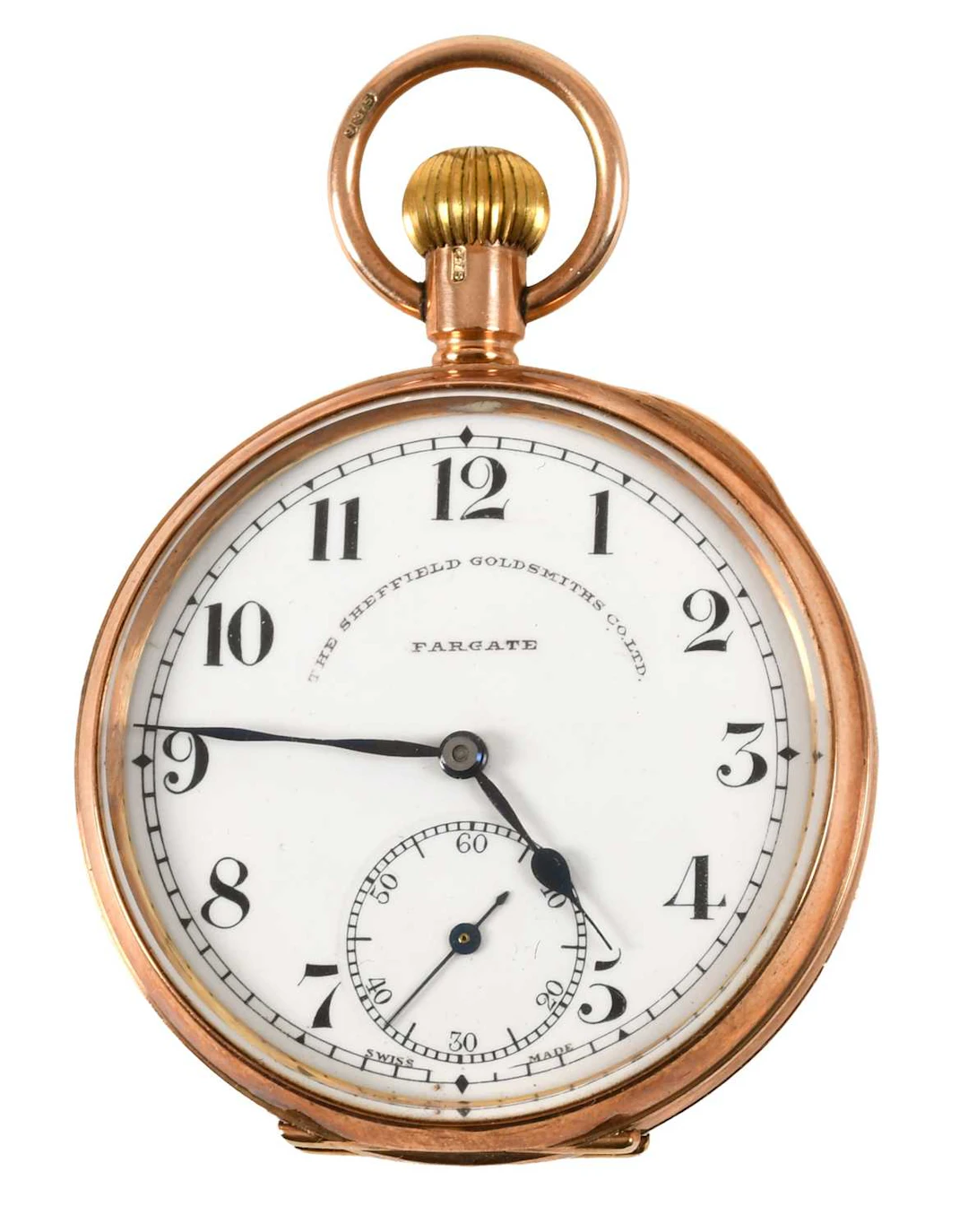 A 9 Carat Gold Open Faced Pocket Watch, retailed by The Sheffield