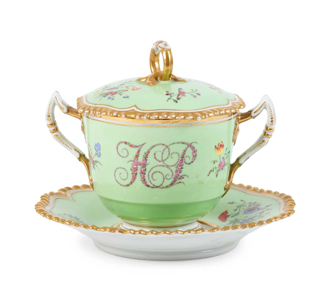 A Flight, Barr & Barr Worcester Porcelain Chocolate Cup, Cover and