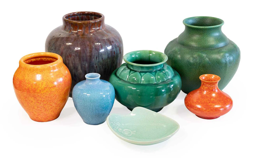A Pilkington's Royal Lancastrian Vase, Six Other Pilkington's Royal