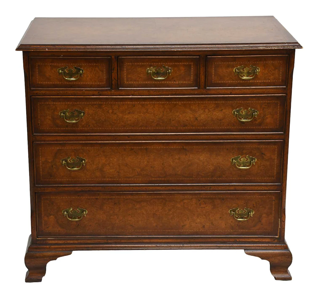 A Reproduction Burr Walnut Chest of Drawers