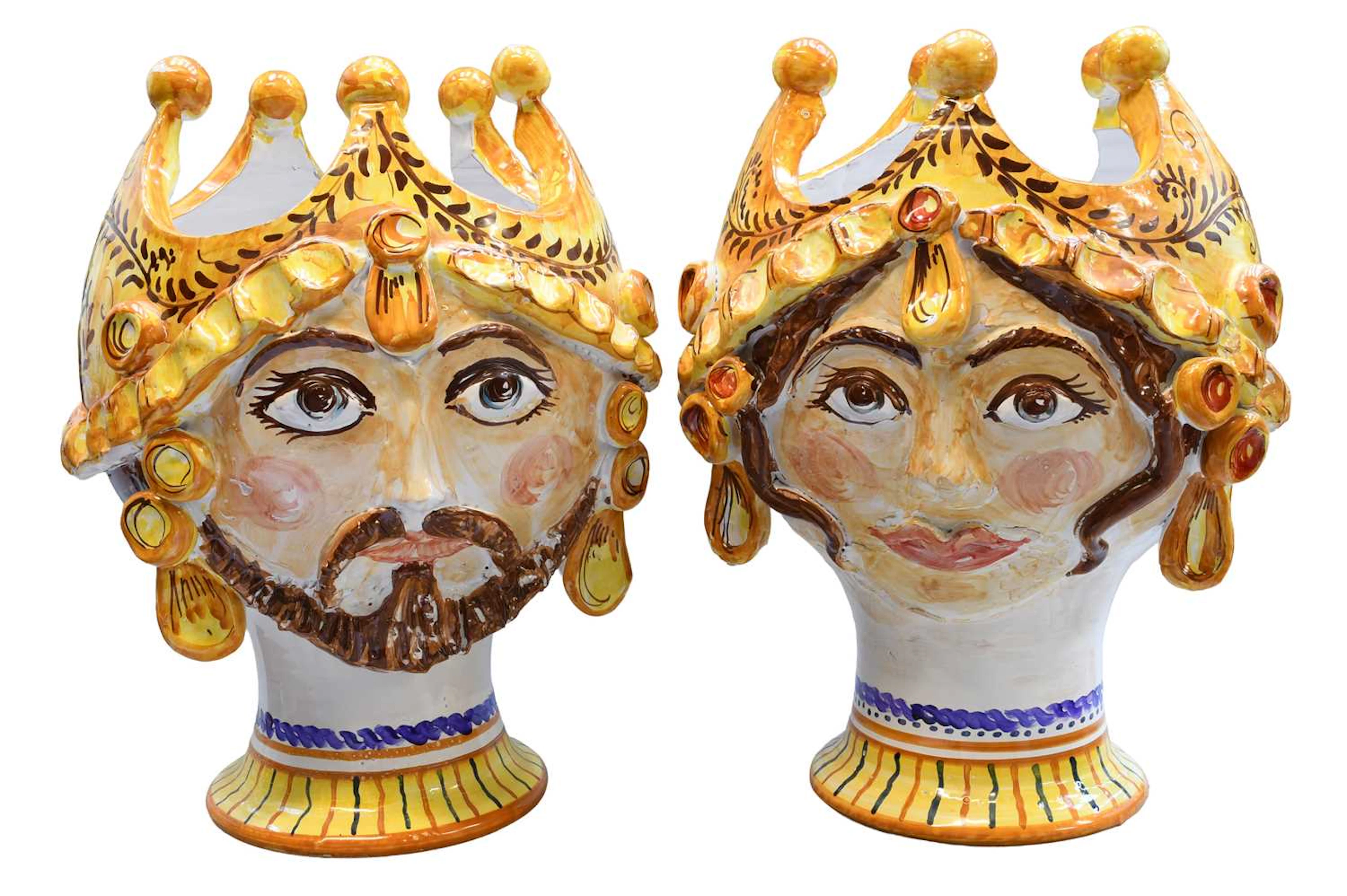A Pair of Continental Tin-Glazed Earthenware Planters, 20th century