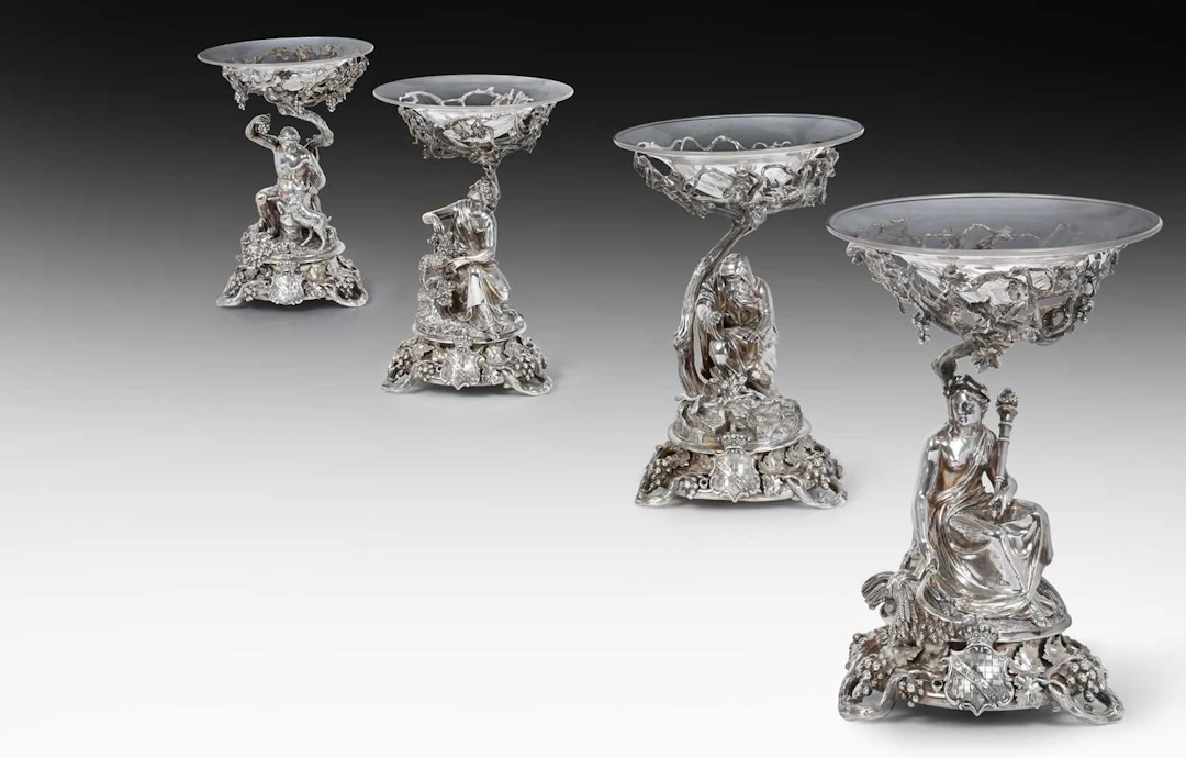 A Set of Four Victorian Silver Dessert-Stands by John Samuel Hunt