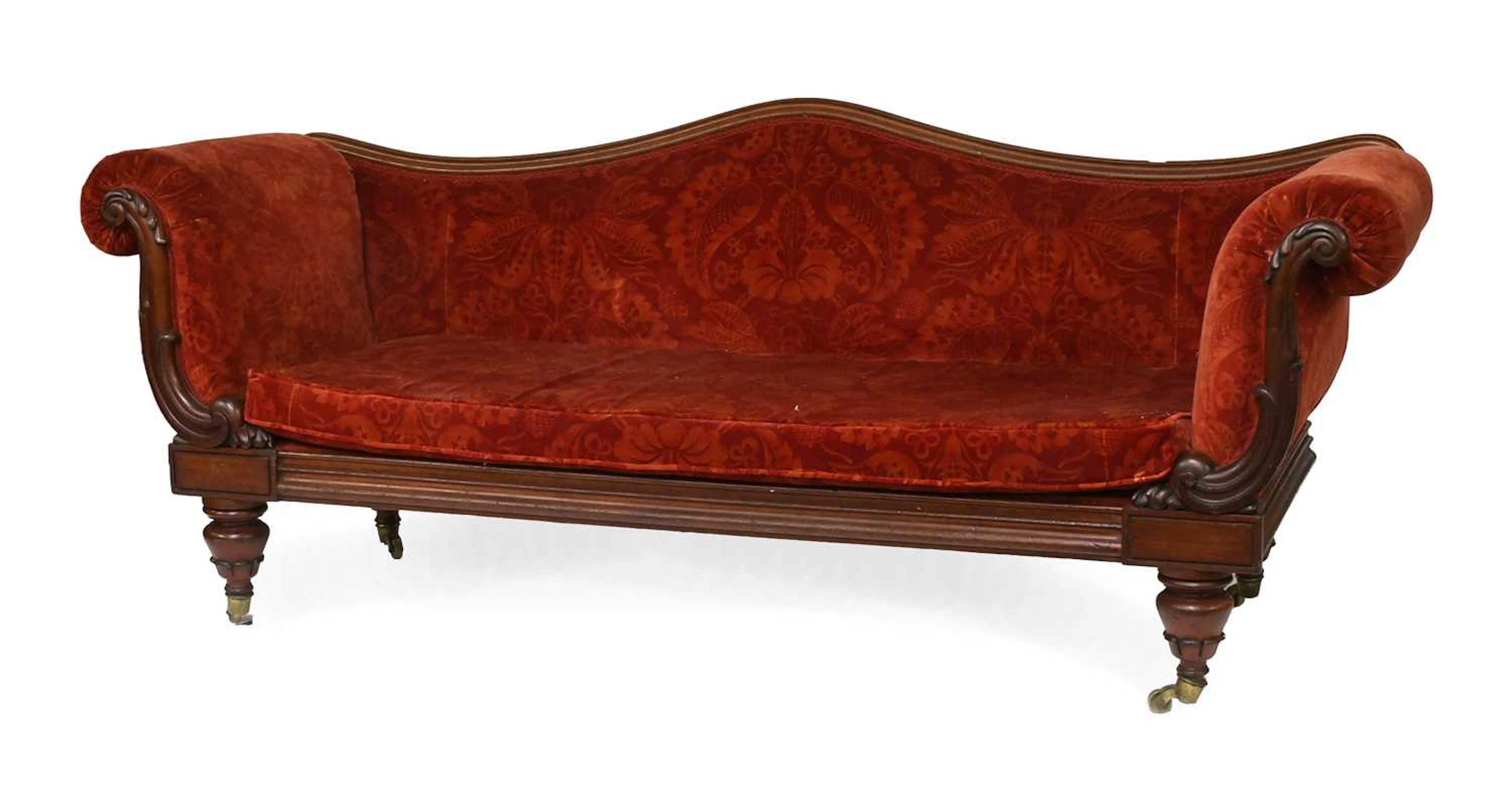 A Victorian Mahogany Scroll-End Sofa