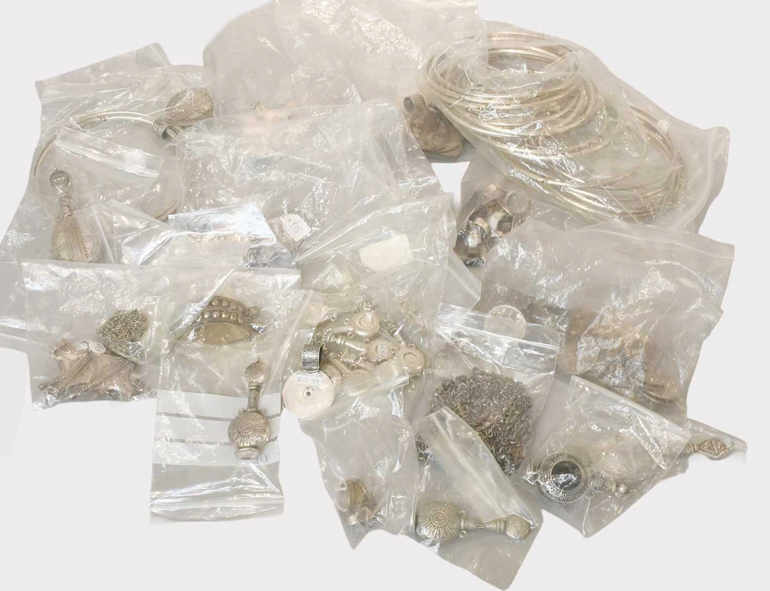 A Collection of Assorted Egyptian Silver Jewellery and Objects of Vertu