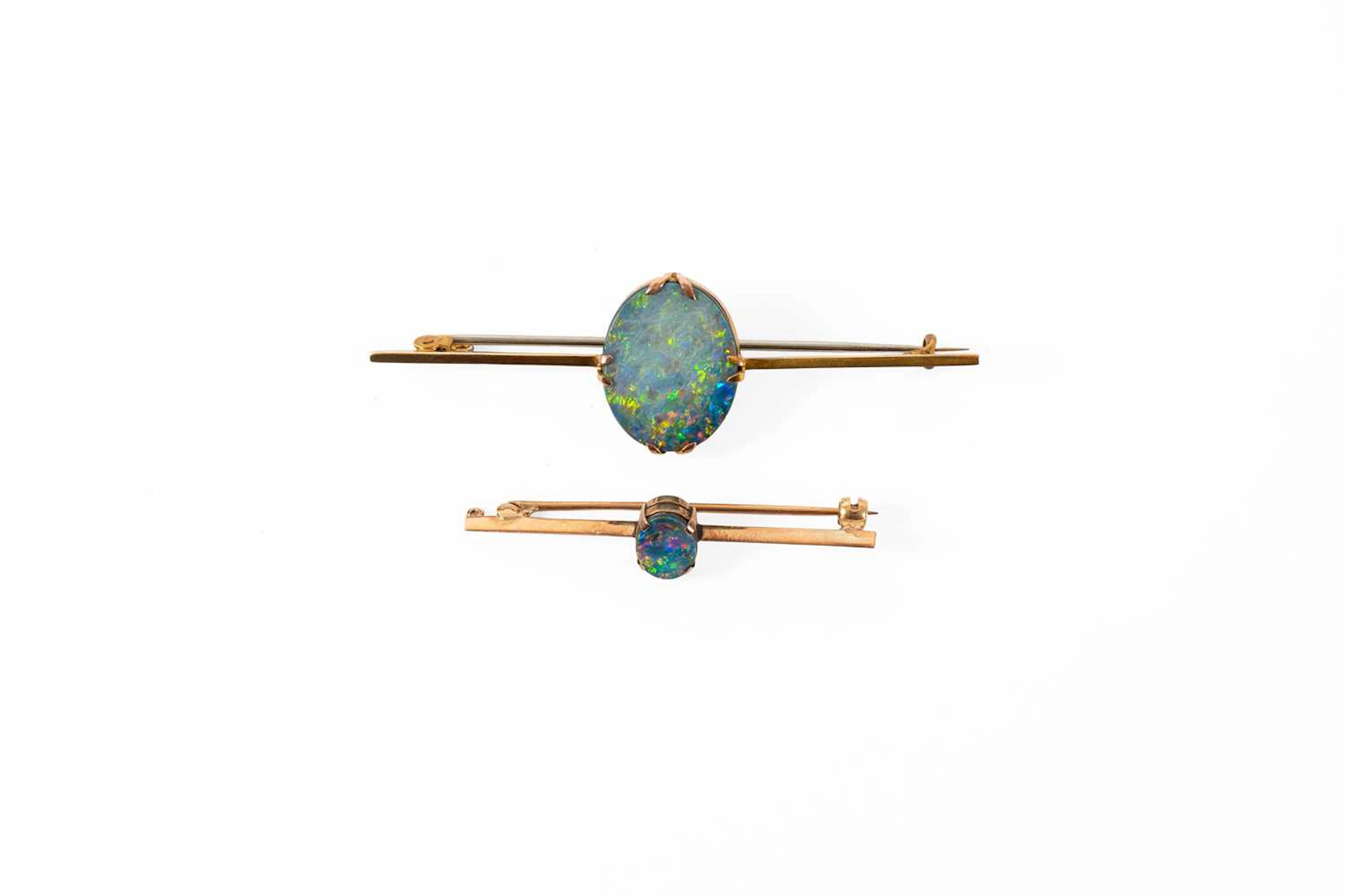 An Opal Doublet Bar Brooch, A Similar Brooch