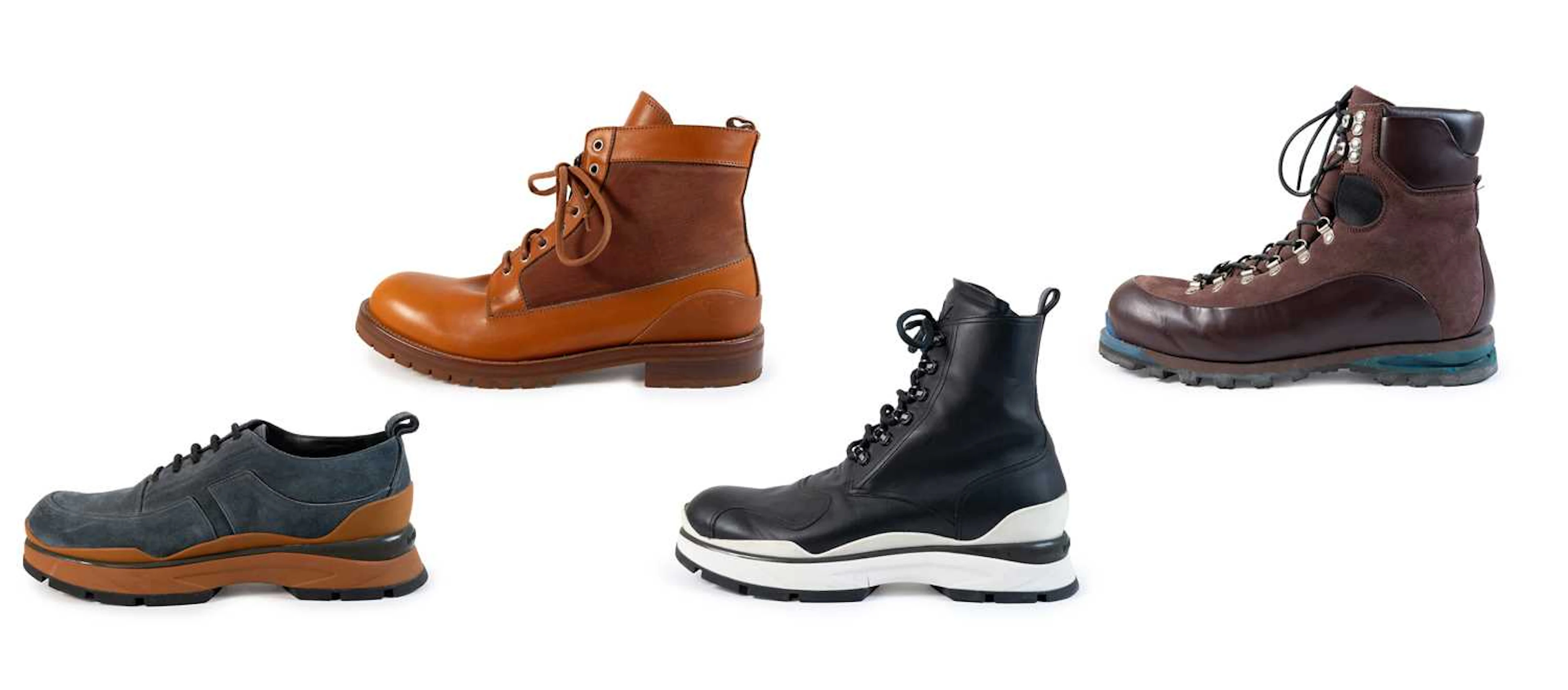 Four Pairs of Men's Footwear, Louis Vuitton Tan Leather and Canvas