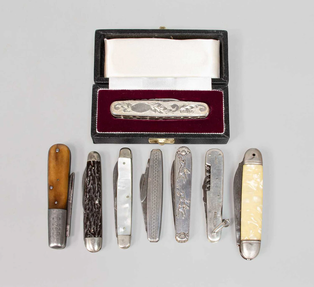 A Collection of Assorted Silver and Other Folding Pen-Knives