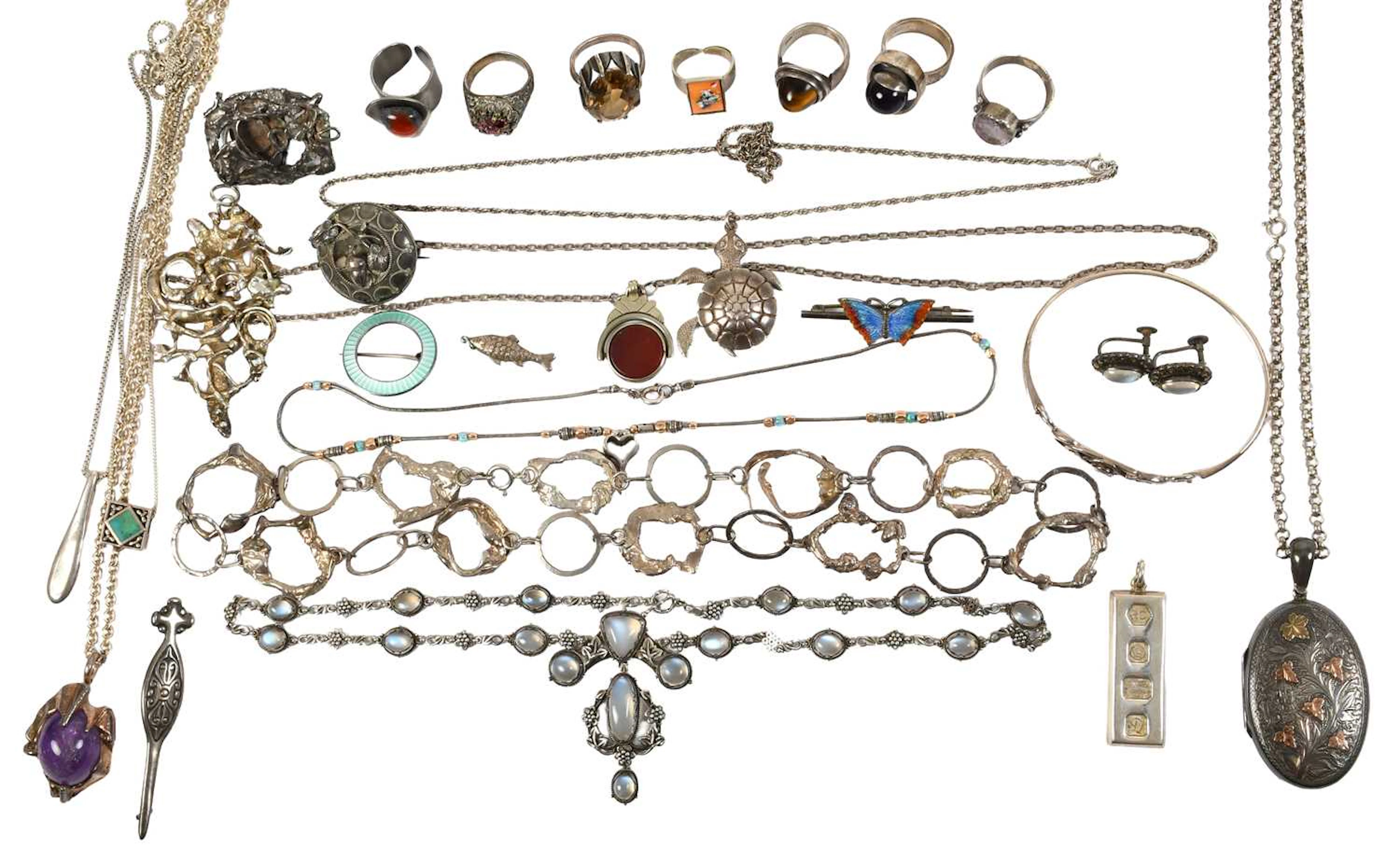 A Quantity of Silver and White Metal Jewellery