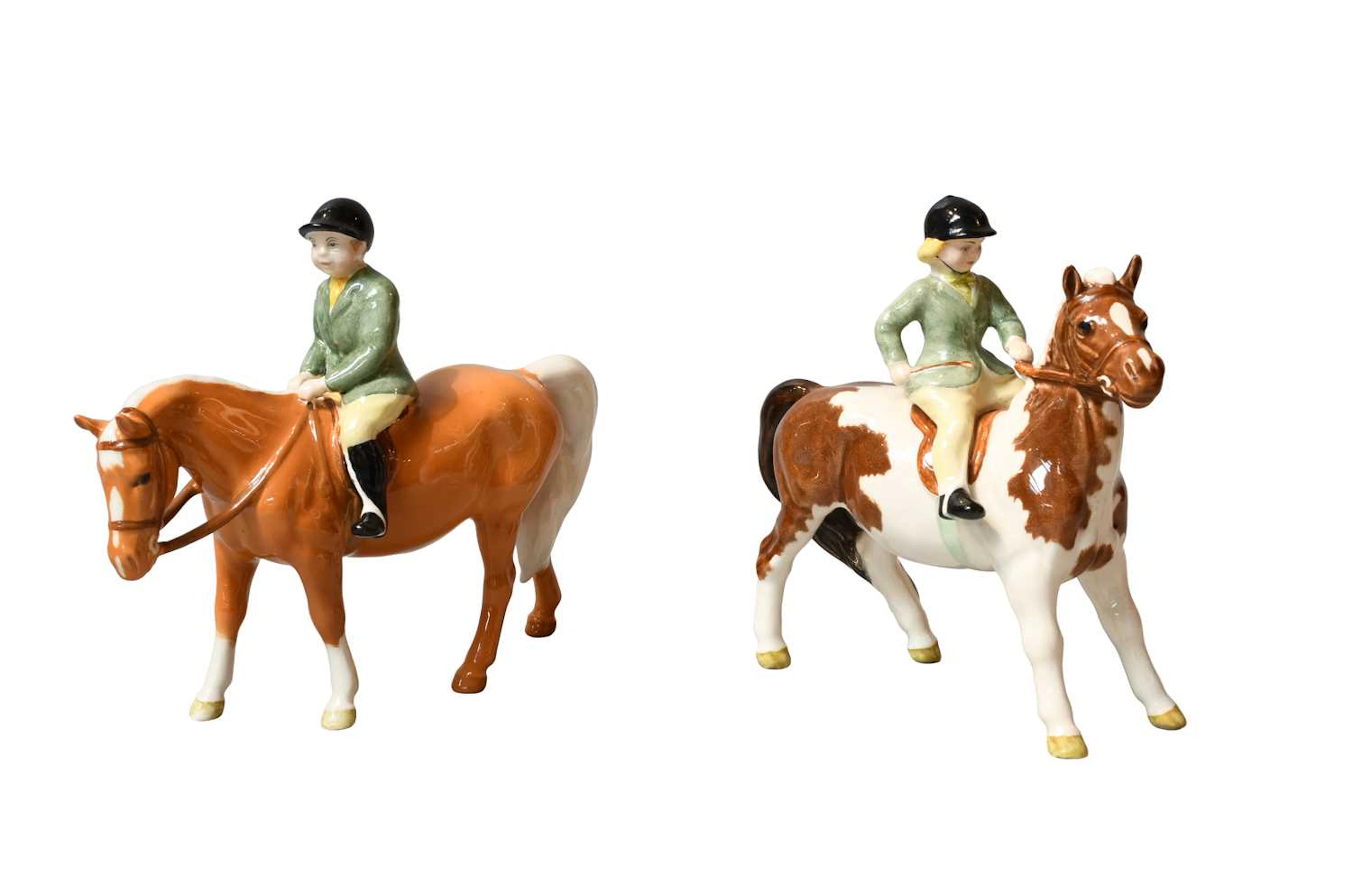 Beswick Girl on Pony, Boy on Pony
