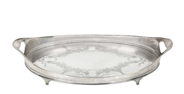 An Edward VII Silver Gallery-Tray by Hawksworth, Eyre and Co. Ltd.