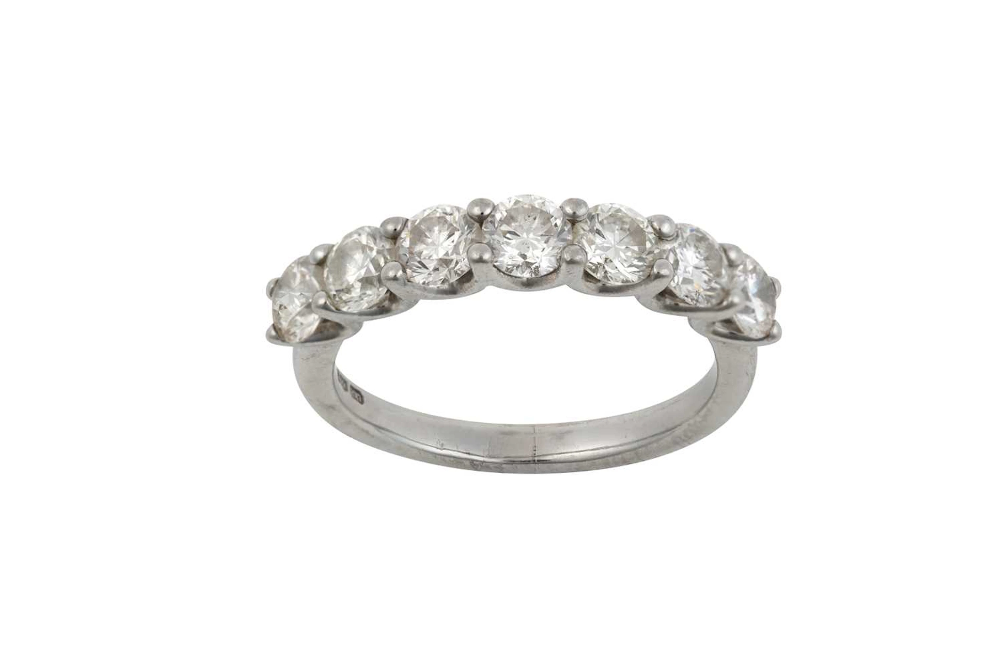 A Platinum Diamond Seven Stone Ring