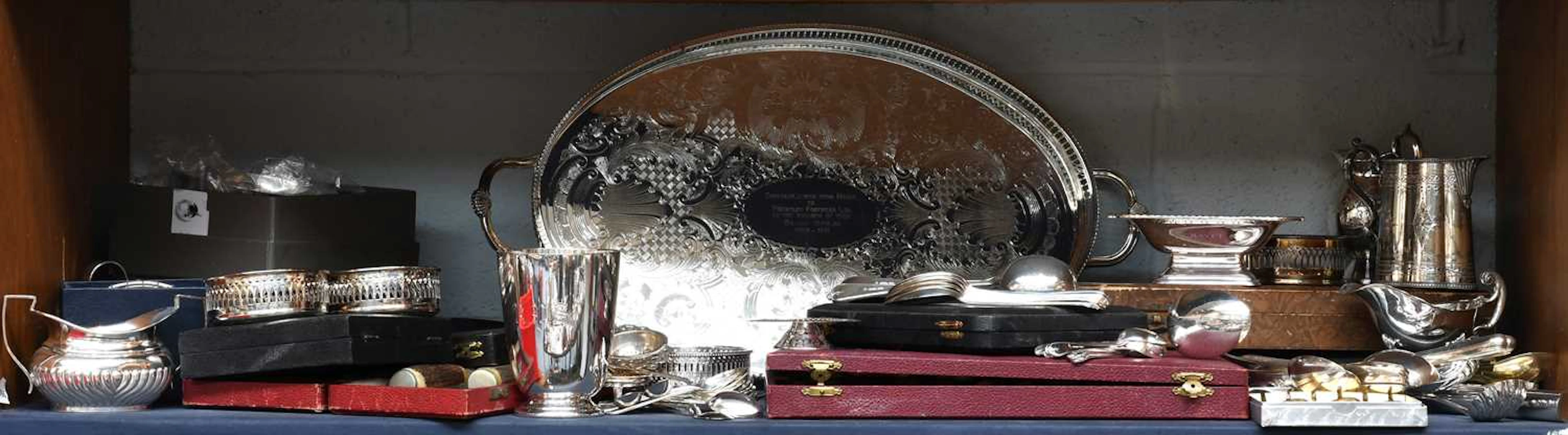 A Collection of Assorted Silver Plate