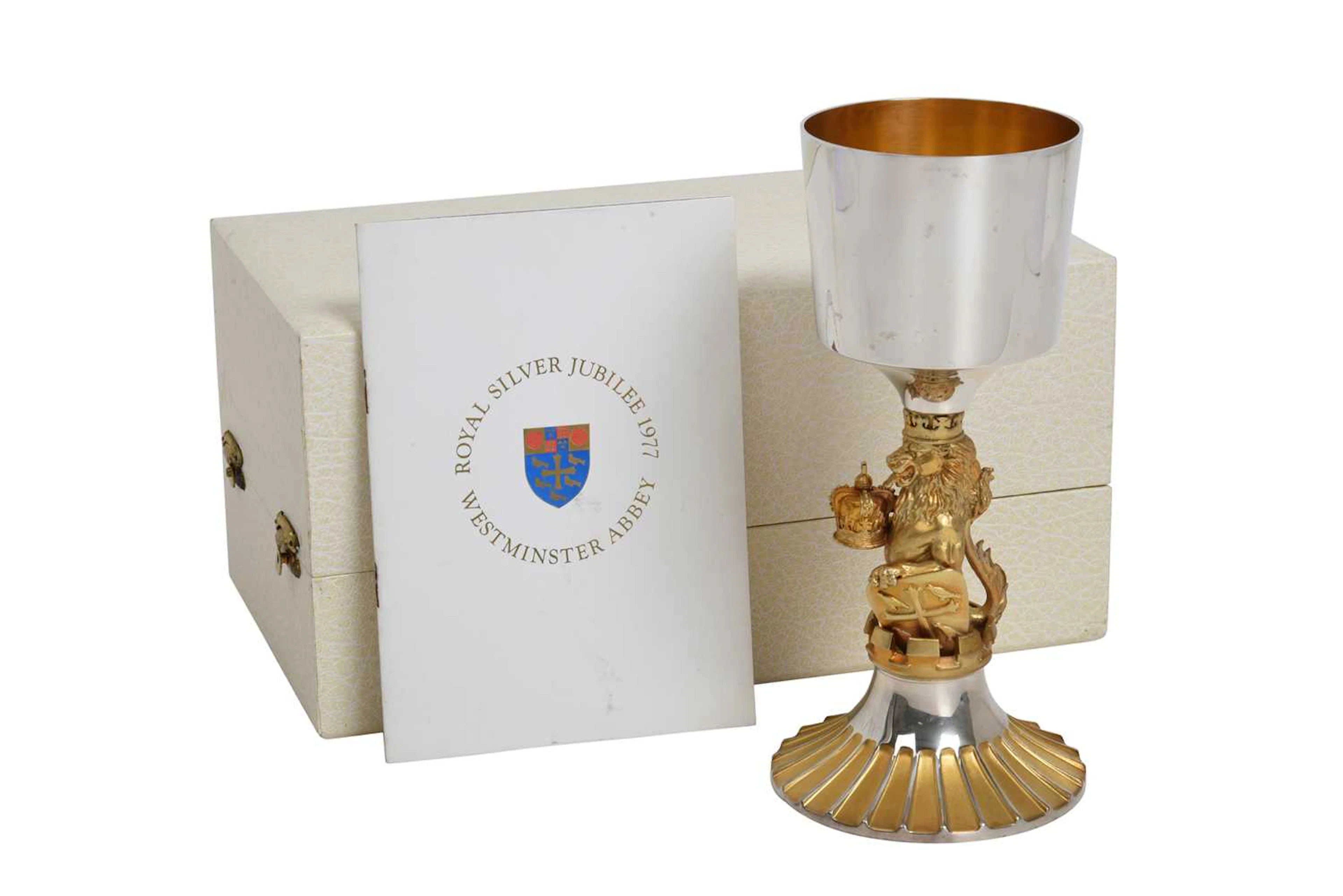 An Elizabeth II Parcel-Gilt Silver Limited Edition Commemorative Goblet