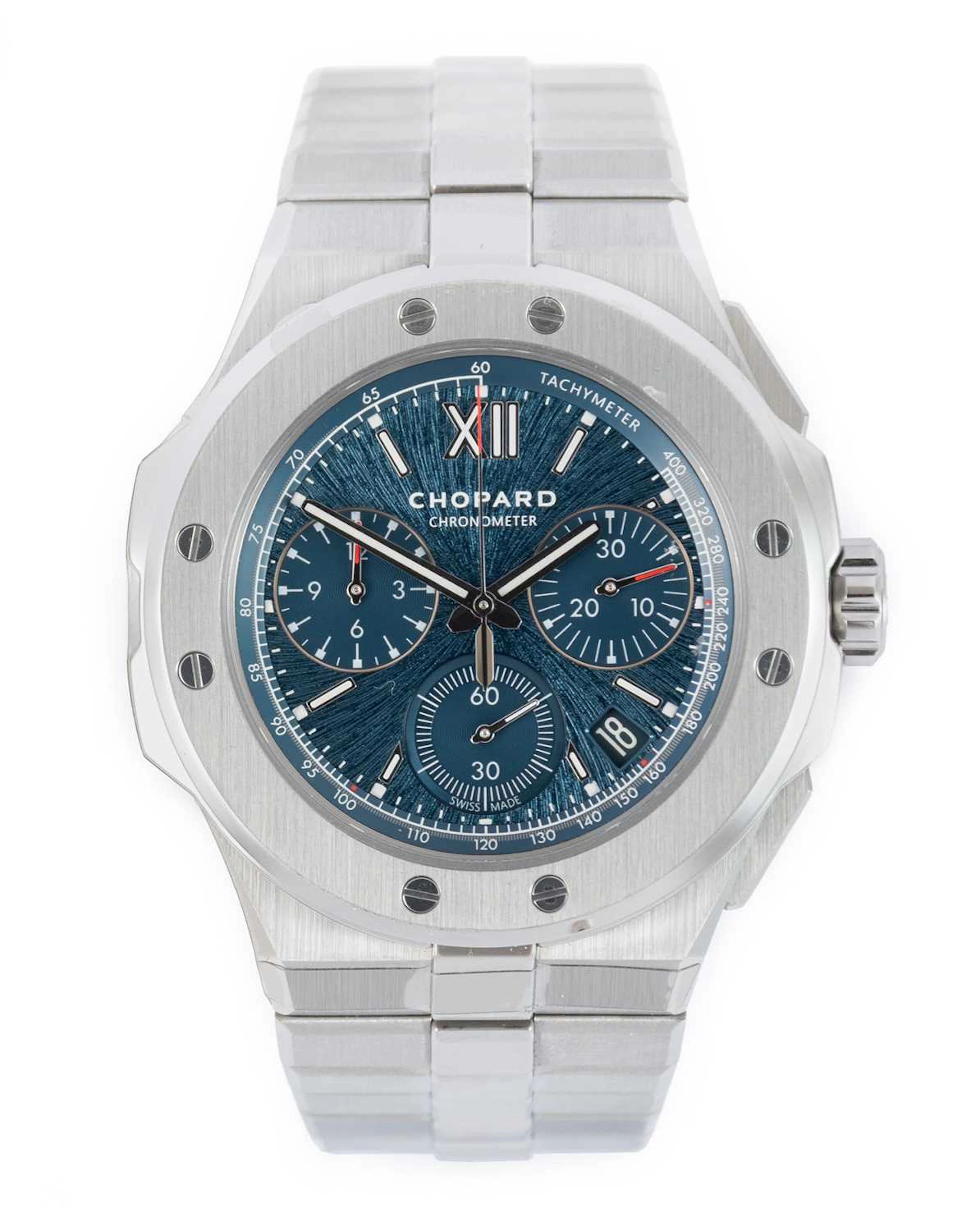Chopard: A Stainless Steel Automatic Calendar Chronograph Wristwatch