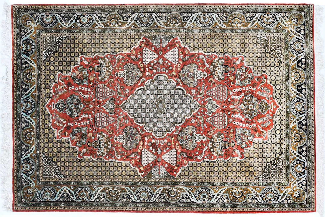 Silk Ghom Rug, Central Iran, Circa 1970
