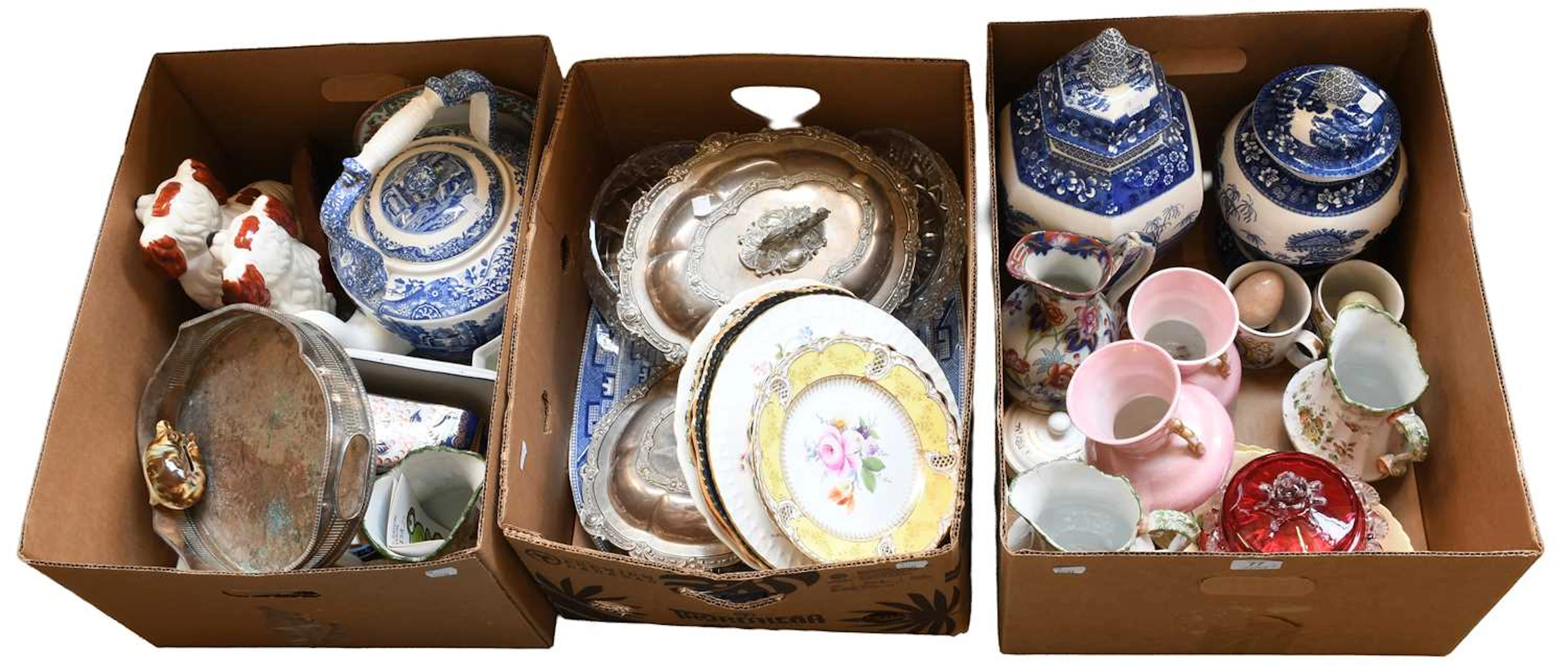 A Group of 19th Century and Later Ceramics and Glass