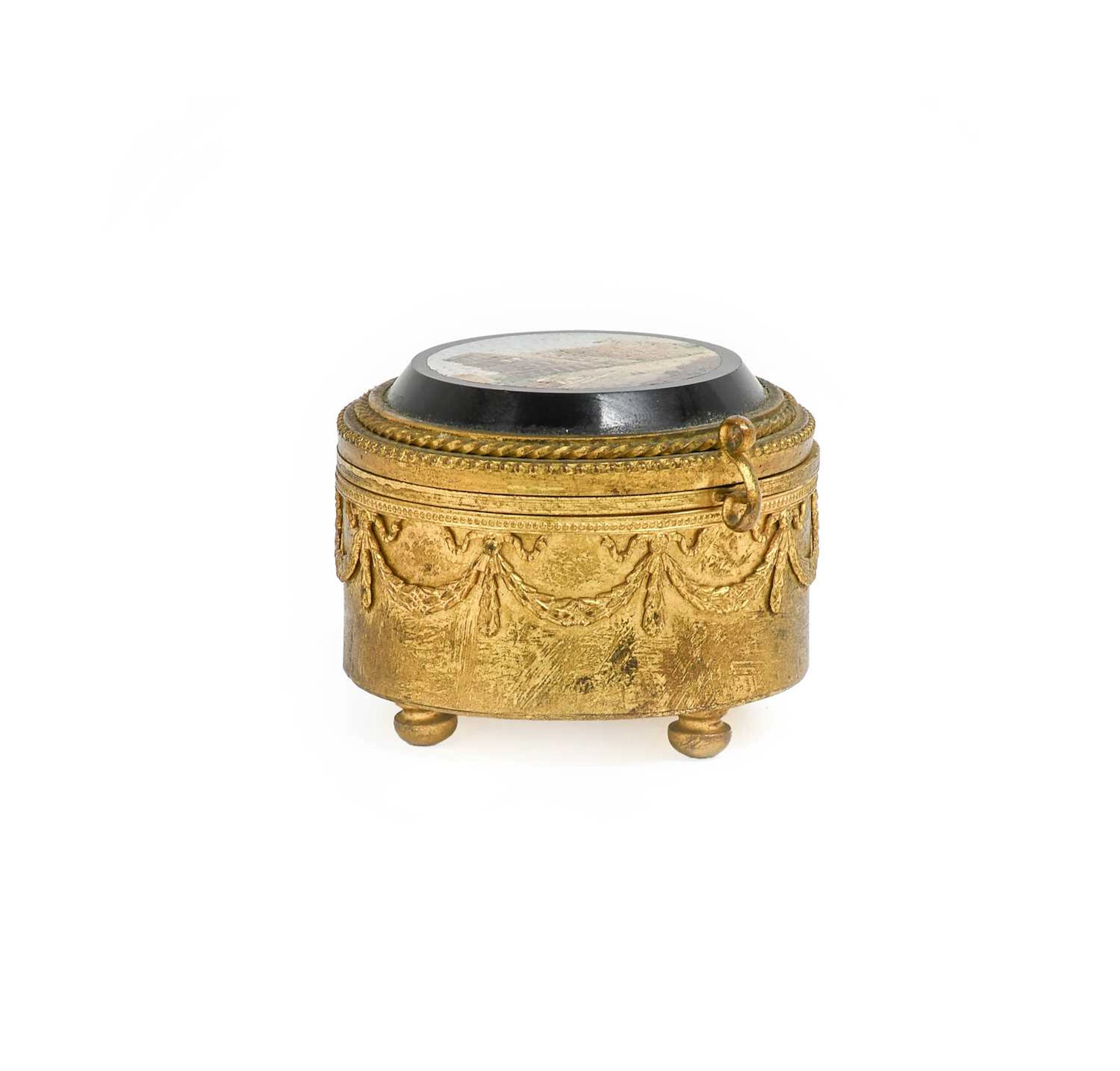 A Roman Micro-Mosaic and Gilt-Metal Box, by Cesare Roccheggiani, circa 1880