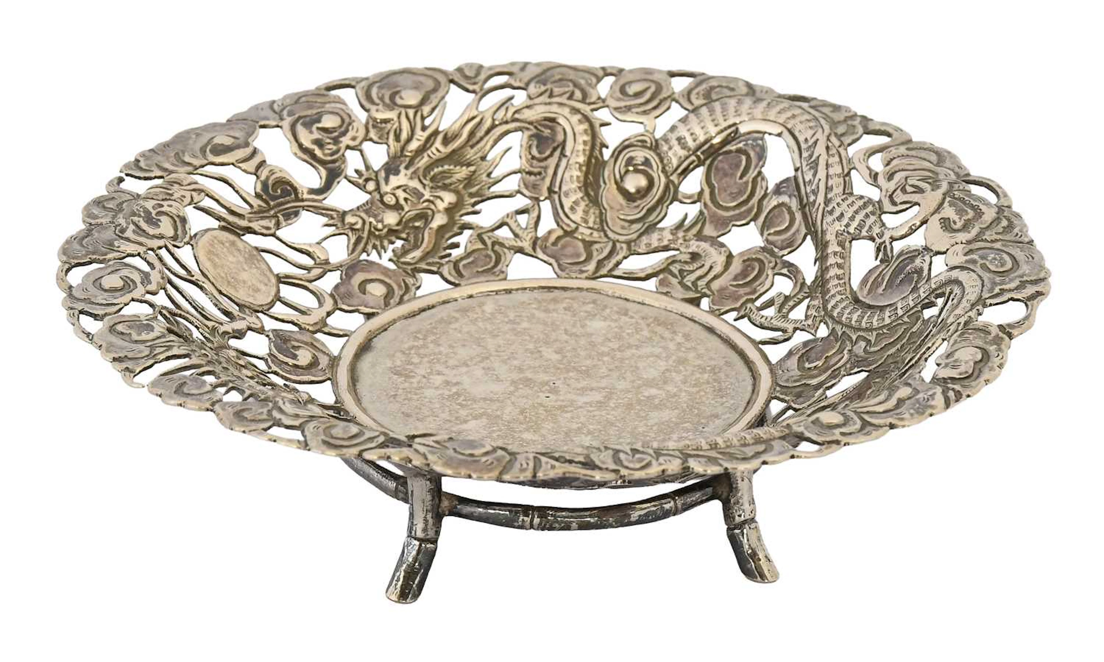 A Chinese Export Silver Dish, With Unidentified Retailer's Mark WA