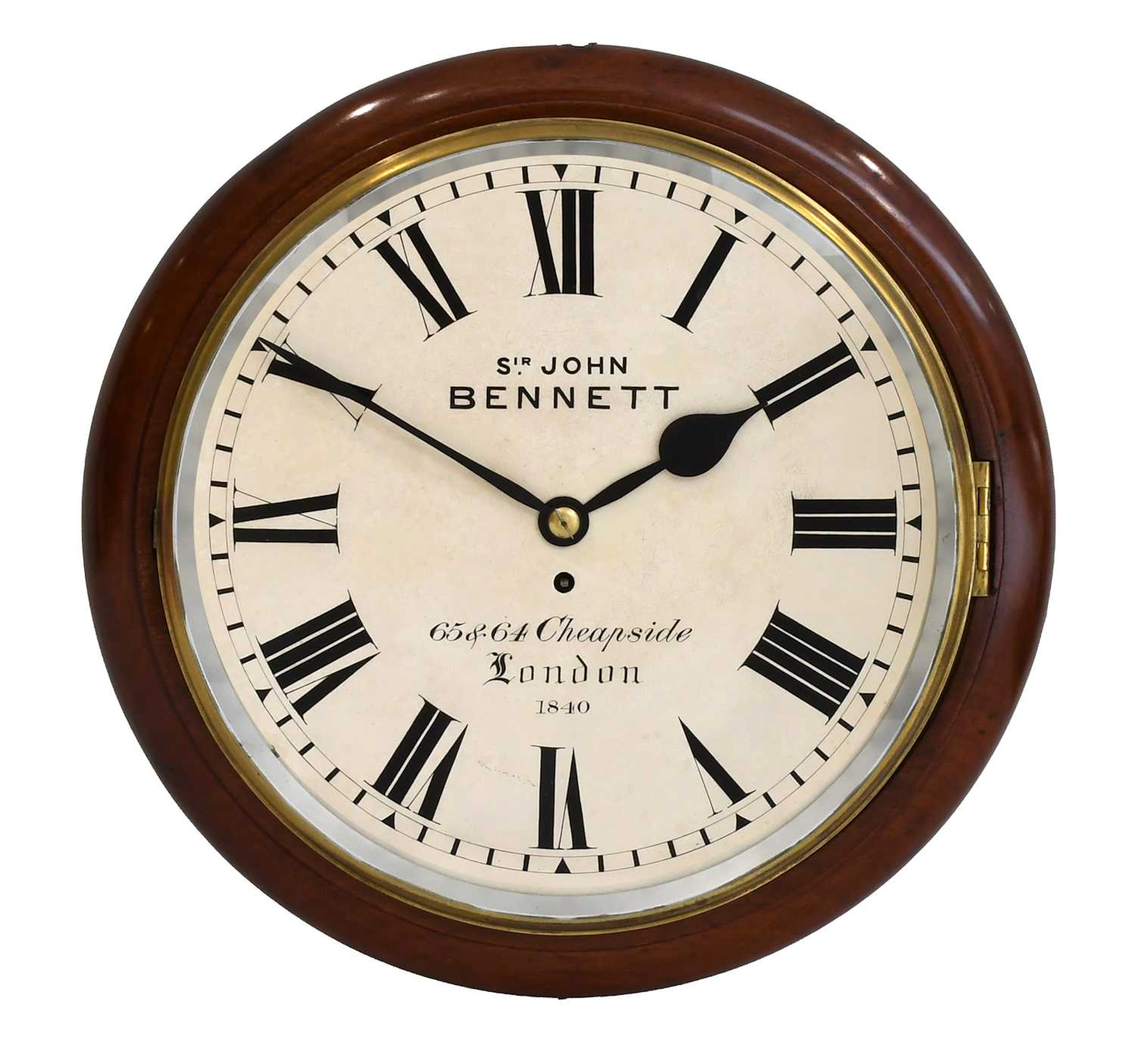 A Mahogany Wall Timepiece, signed Sir John Bennett, 65&64 Cheapside