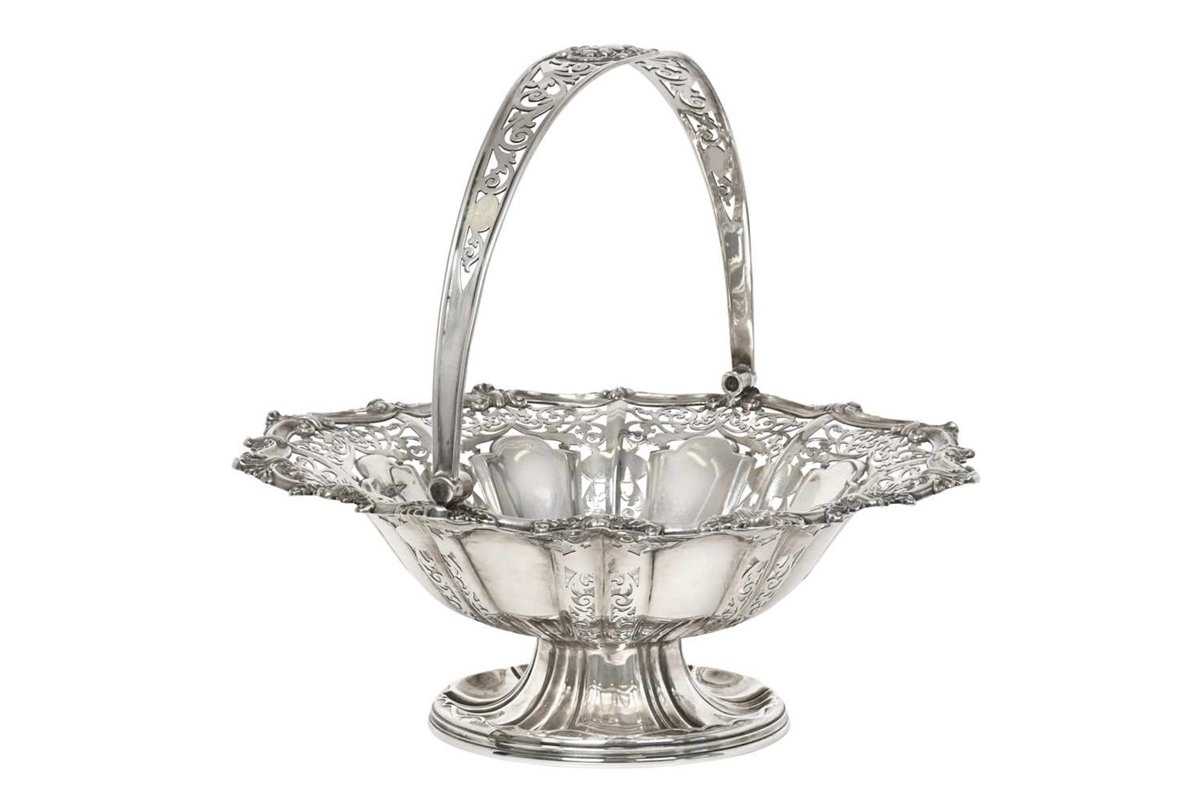 An Edward VII Silver Basket by Walker and Hall, Sheffield, 1908, by