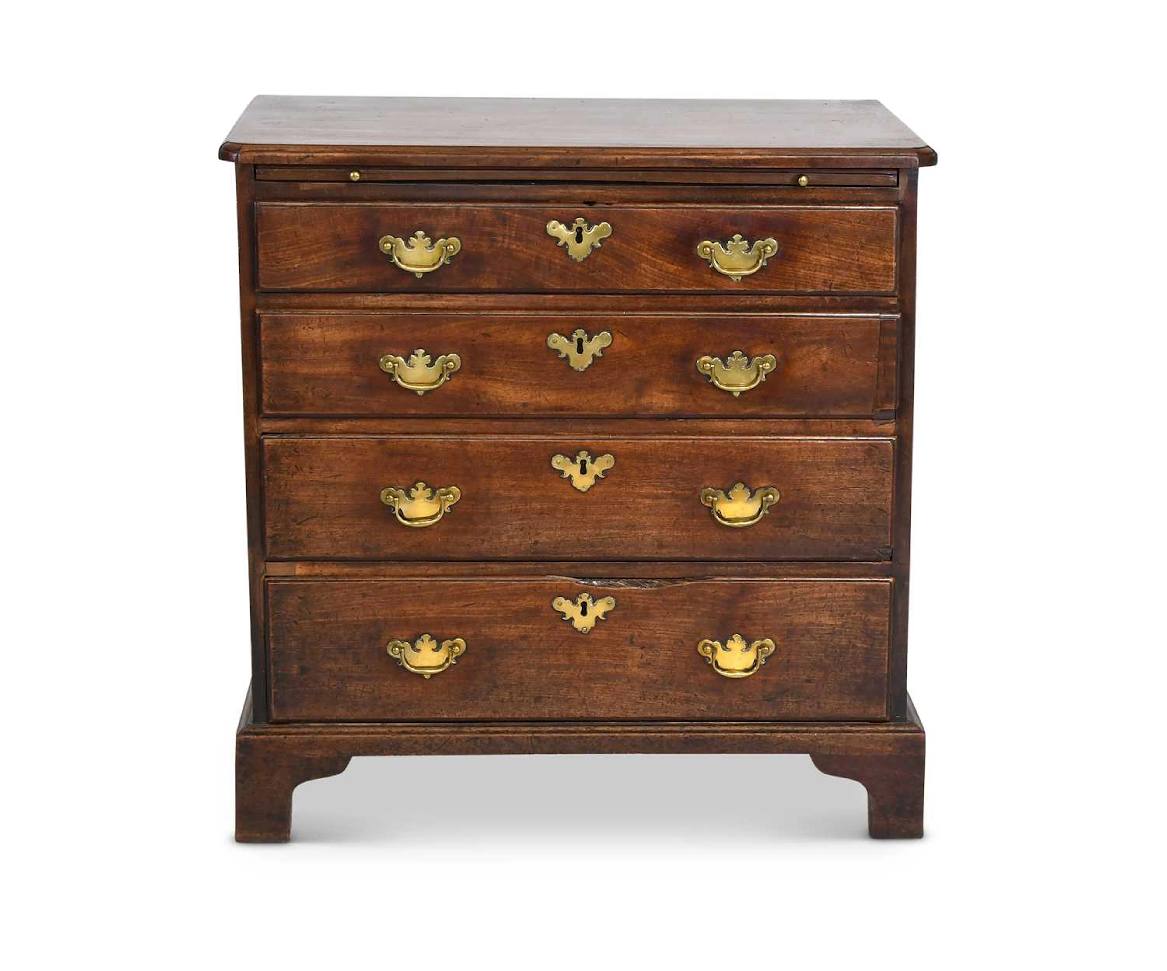 A George III Mahogany and Oak-Lined Straight-Front Bachelor's Chest
