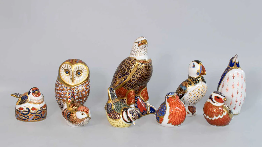 Royal Crown Derby Porcelain Bird Paperweights
