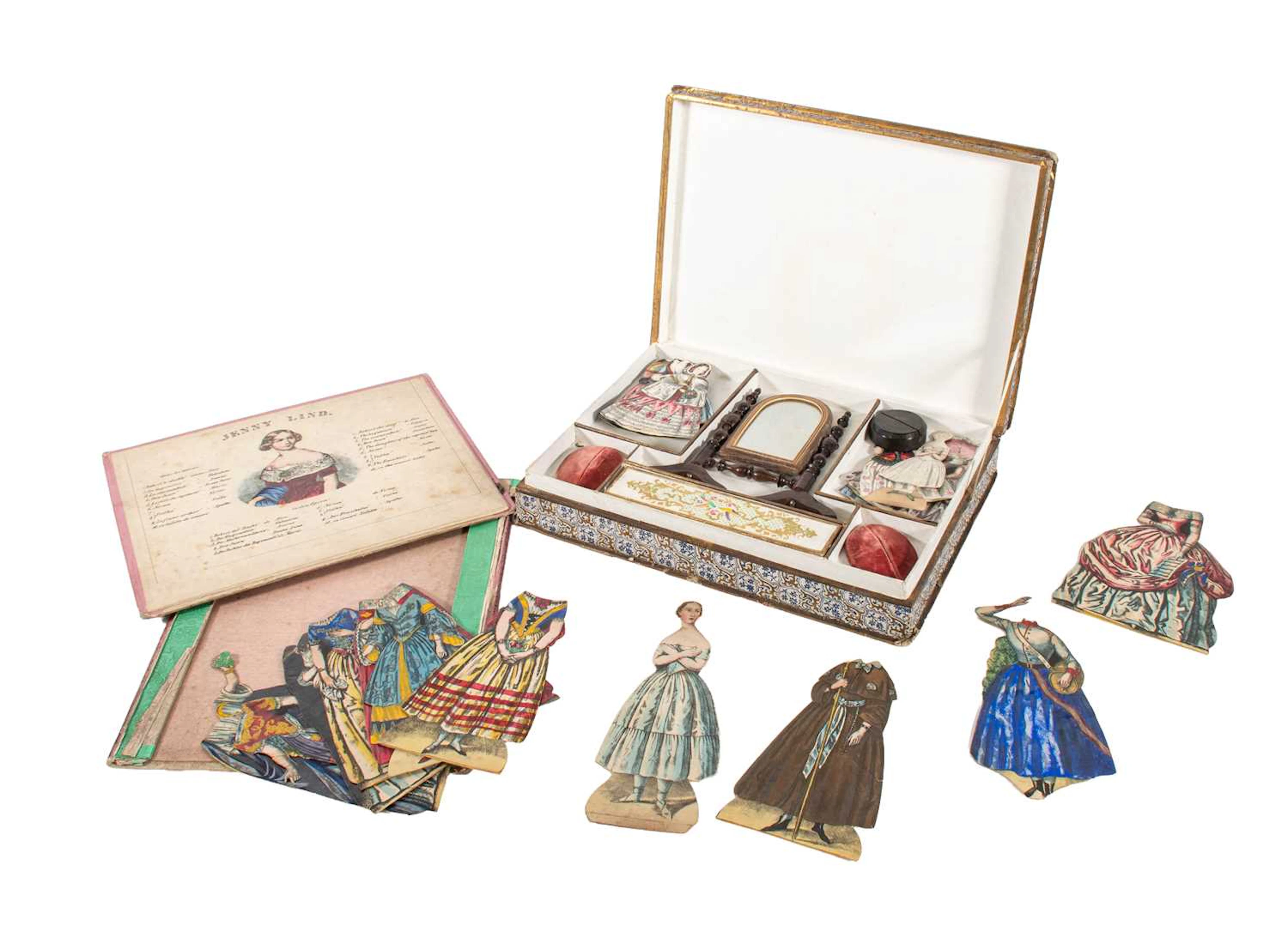 19th Century Jenny Lind Paper Doll Dressing Up Set, H Rousseu Paris