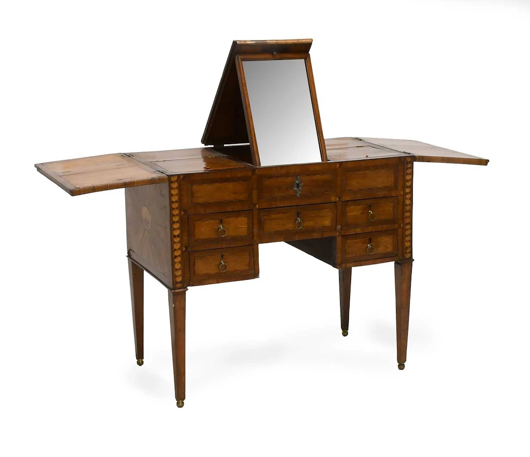 An 18th Century Walnut, Olivewood and Marquetry-Inlaid Dressing Table