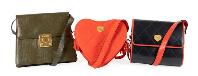 Three Escada Shoulder Bags, A, n Escada Navy Diamond Quilted Leather
