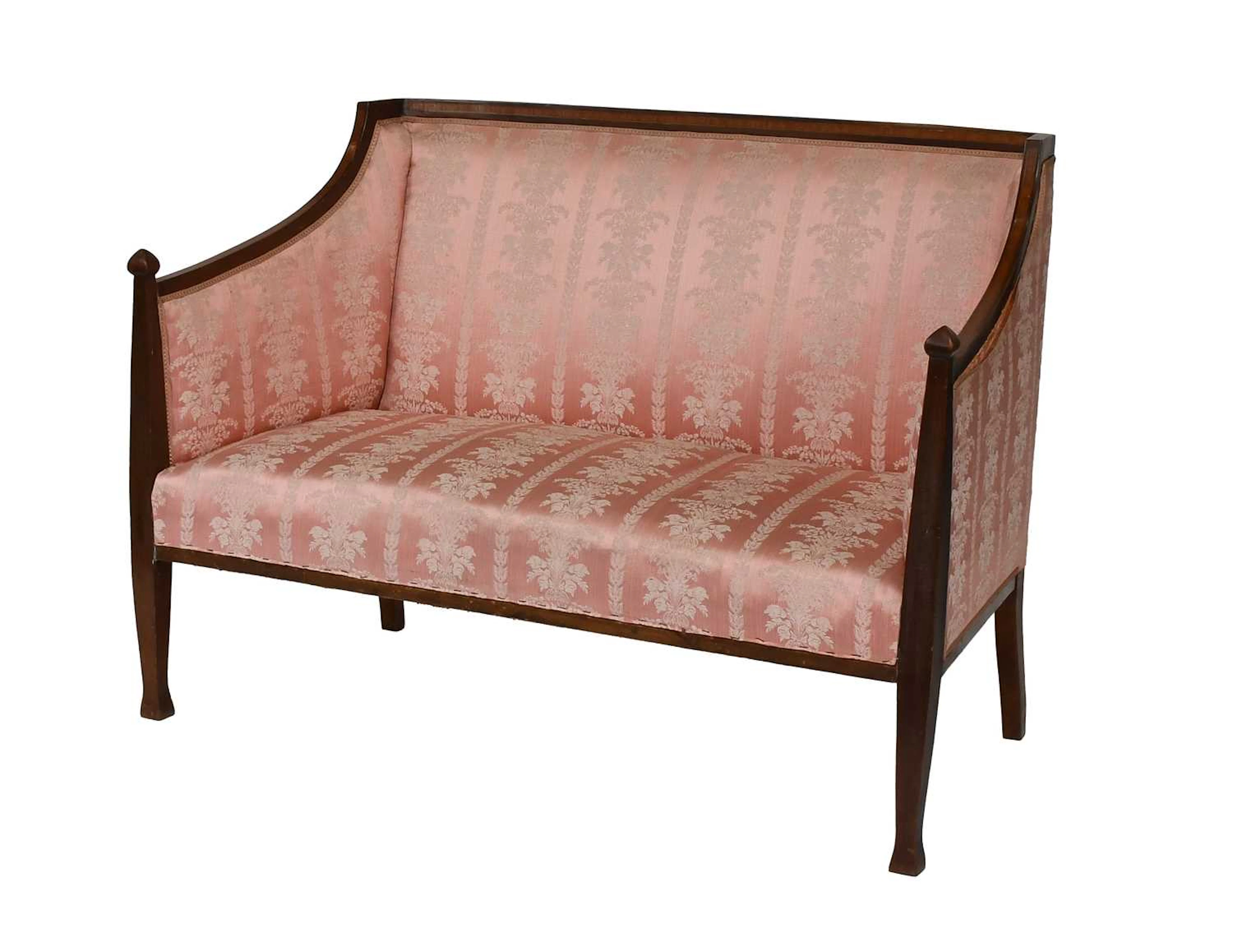 An Edwardian Inlaid Mahogany Parlour Sofa