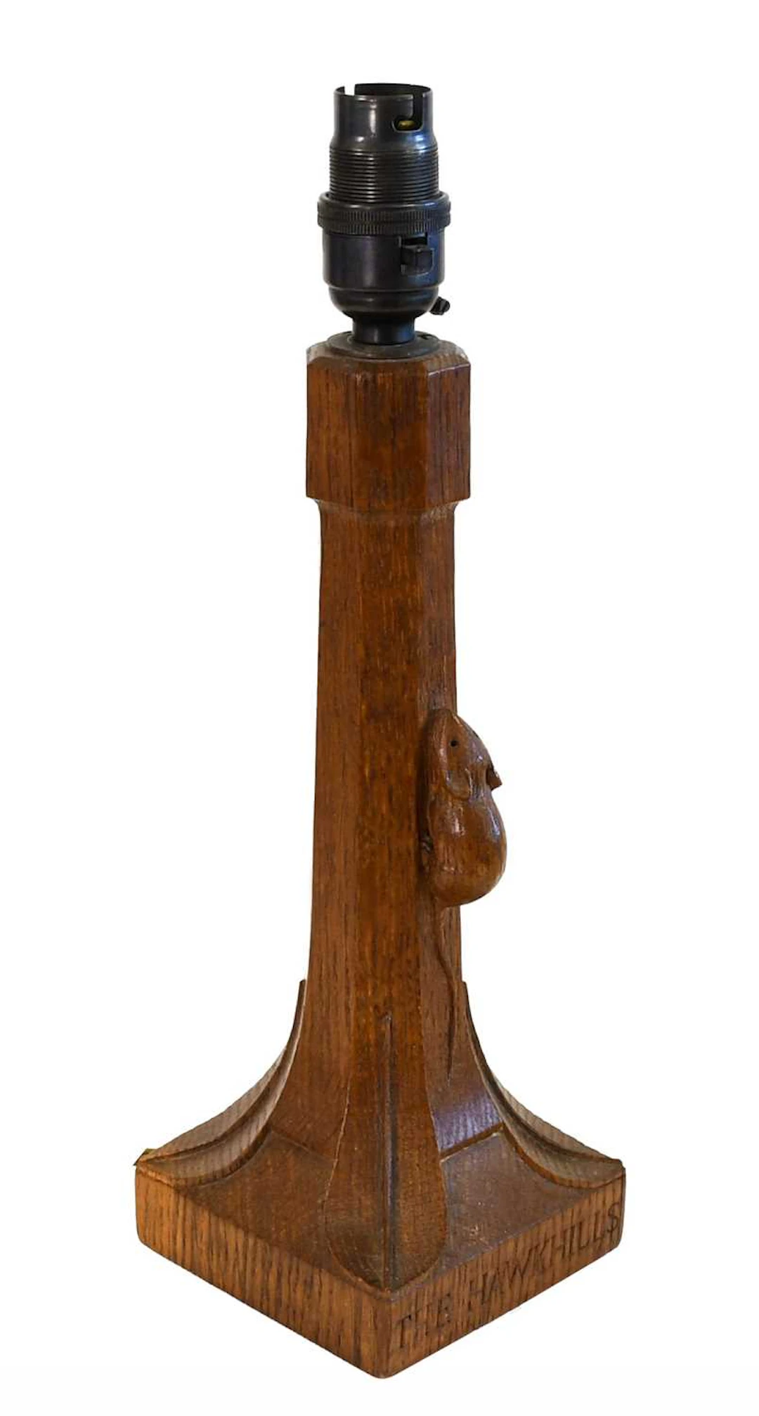 Workshop of Robert Mouseman Thompson (Kilburn): An English Oak Table Lamp