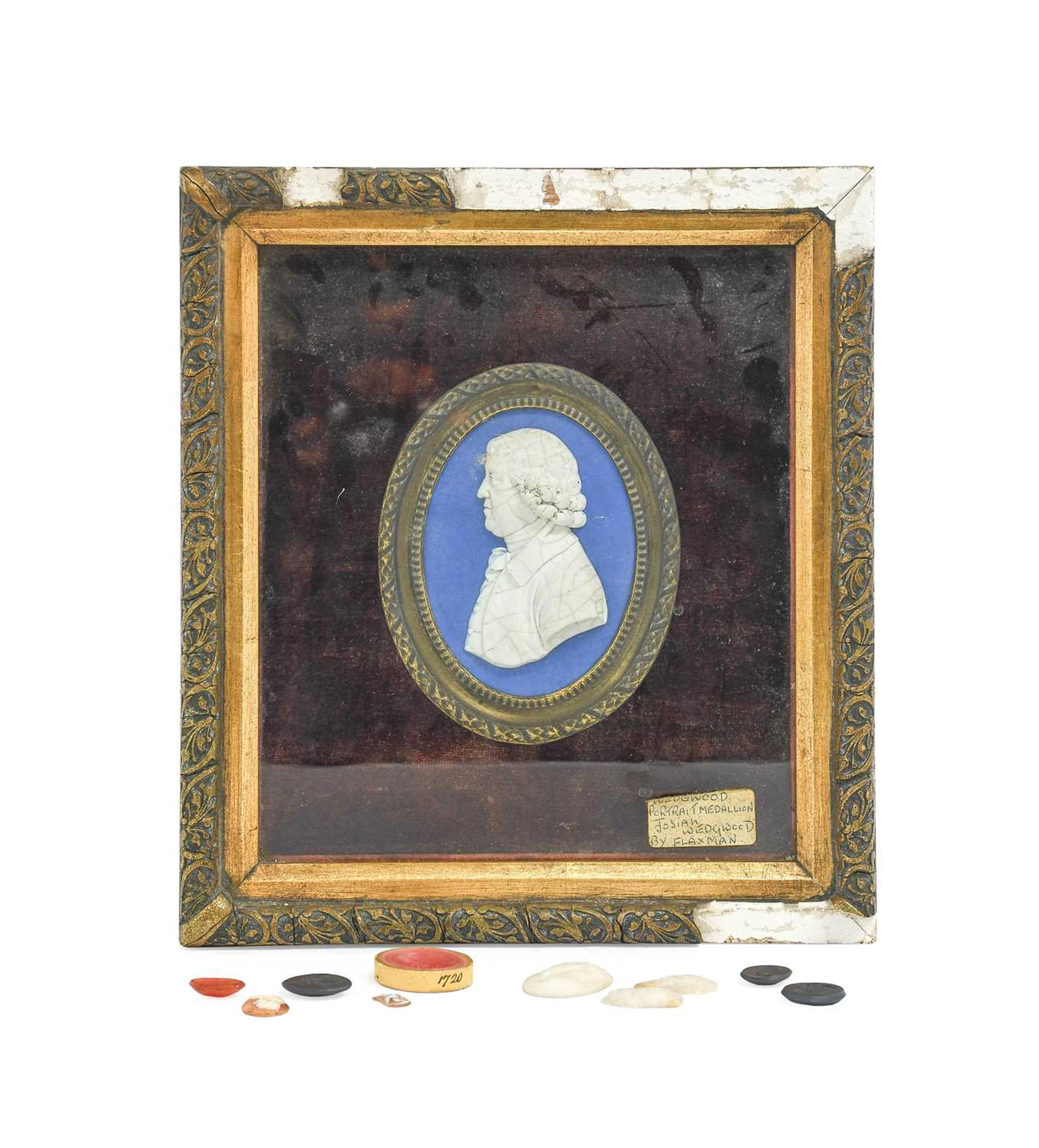 A Wedgwood Blue Jasper Portrait Medallion of Josiah Wedgwood, late