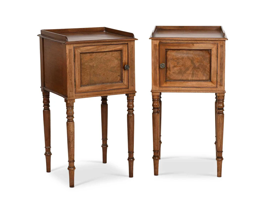 A Pair of George IV Mahogany Bedside Cupboards, in the manner of Gillows