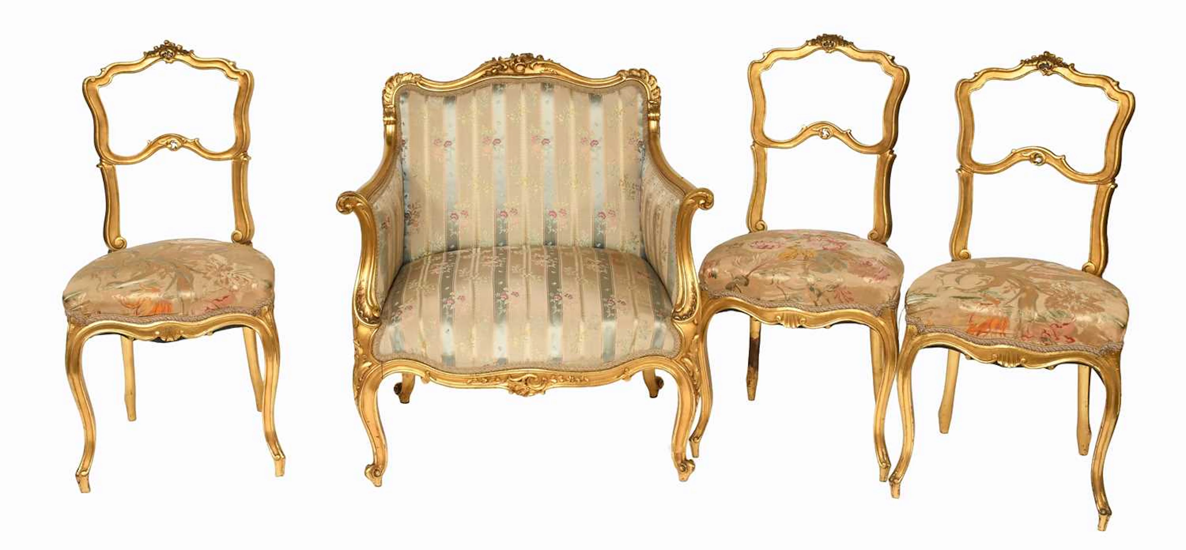 A Reproduction Giltwood Armchair