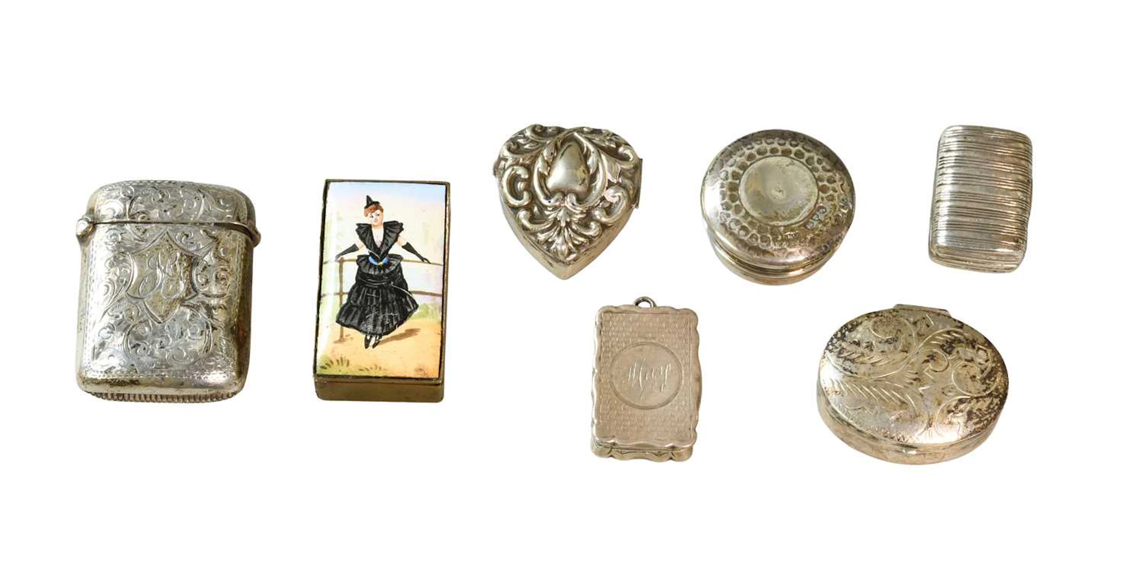 A Collection of Assorted Silver and Other Boxes