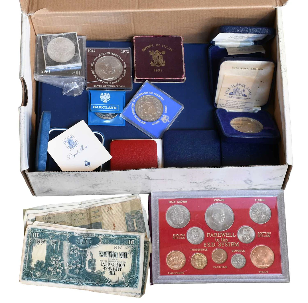 A Collection of British Commemorative Coins and Medals