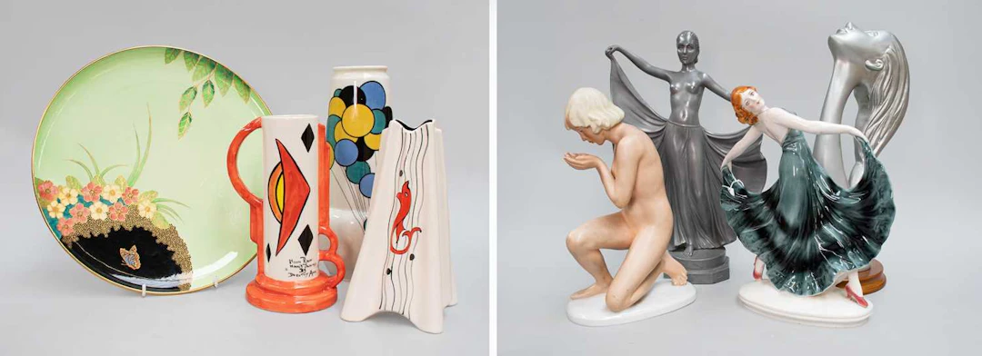 A German Art Deco Porcelain Figure of a Bathing Maiden