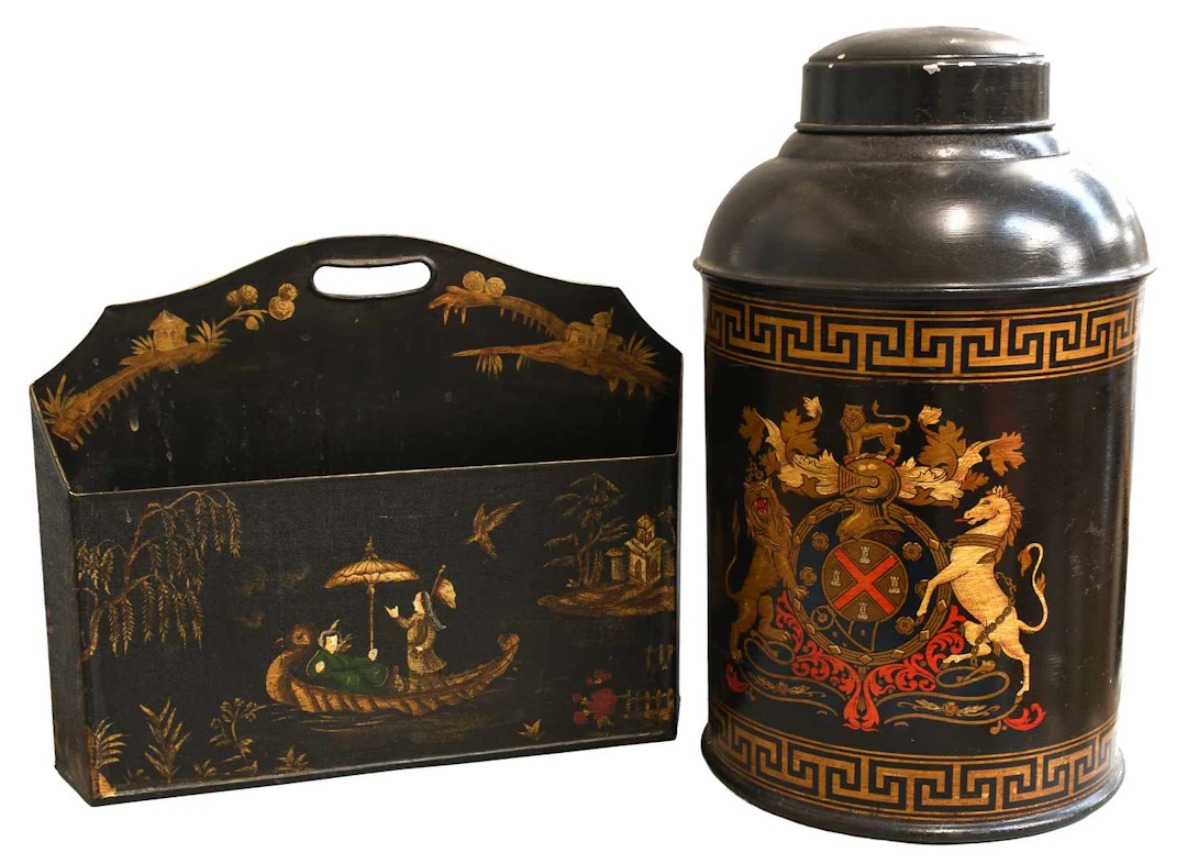 A Toleware Tea Canister