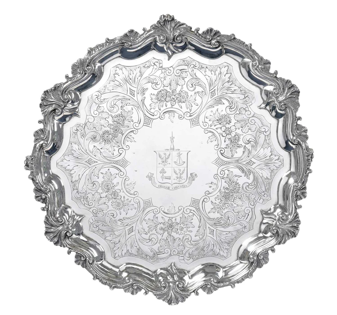 A George III and Later Silver Salver Makers Mark Lacking, London