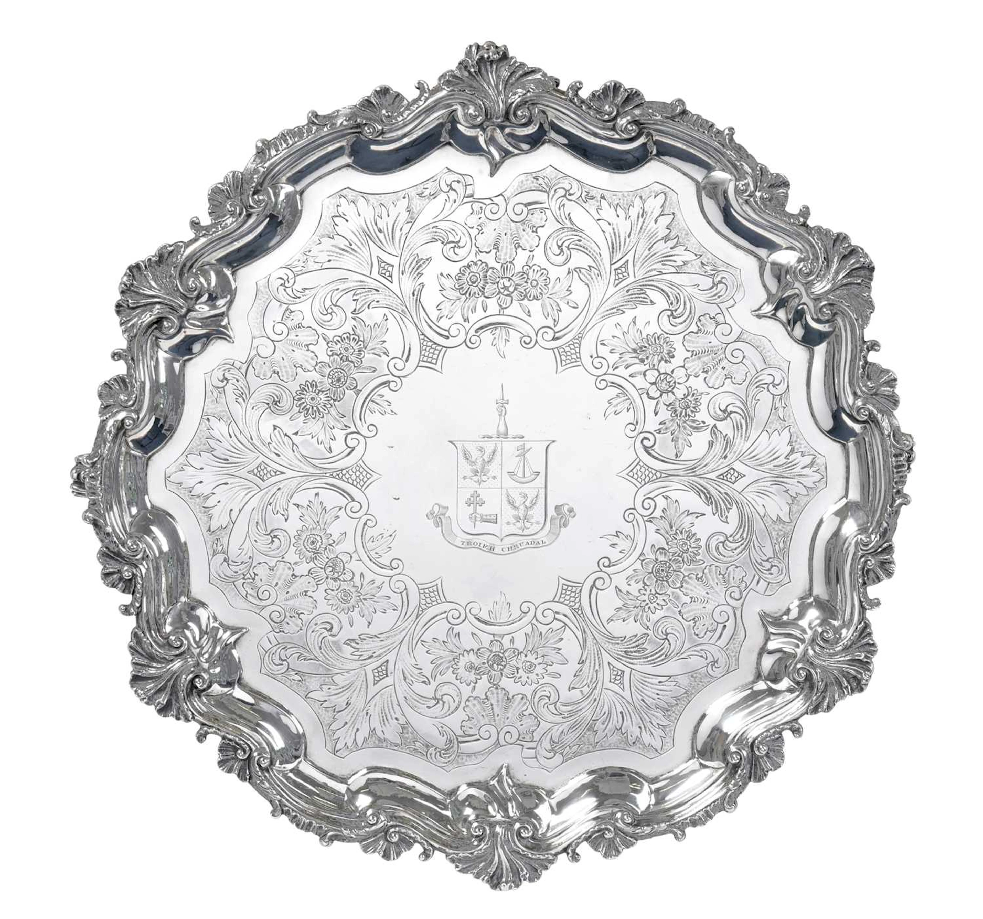 A George III and Later Silver Salver Makers Mark Lacking, London