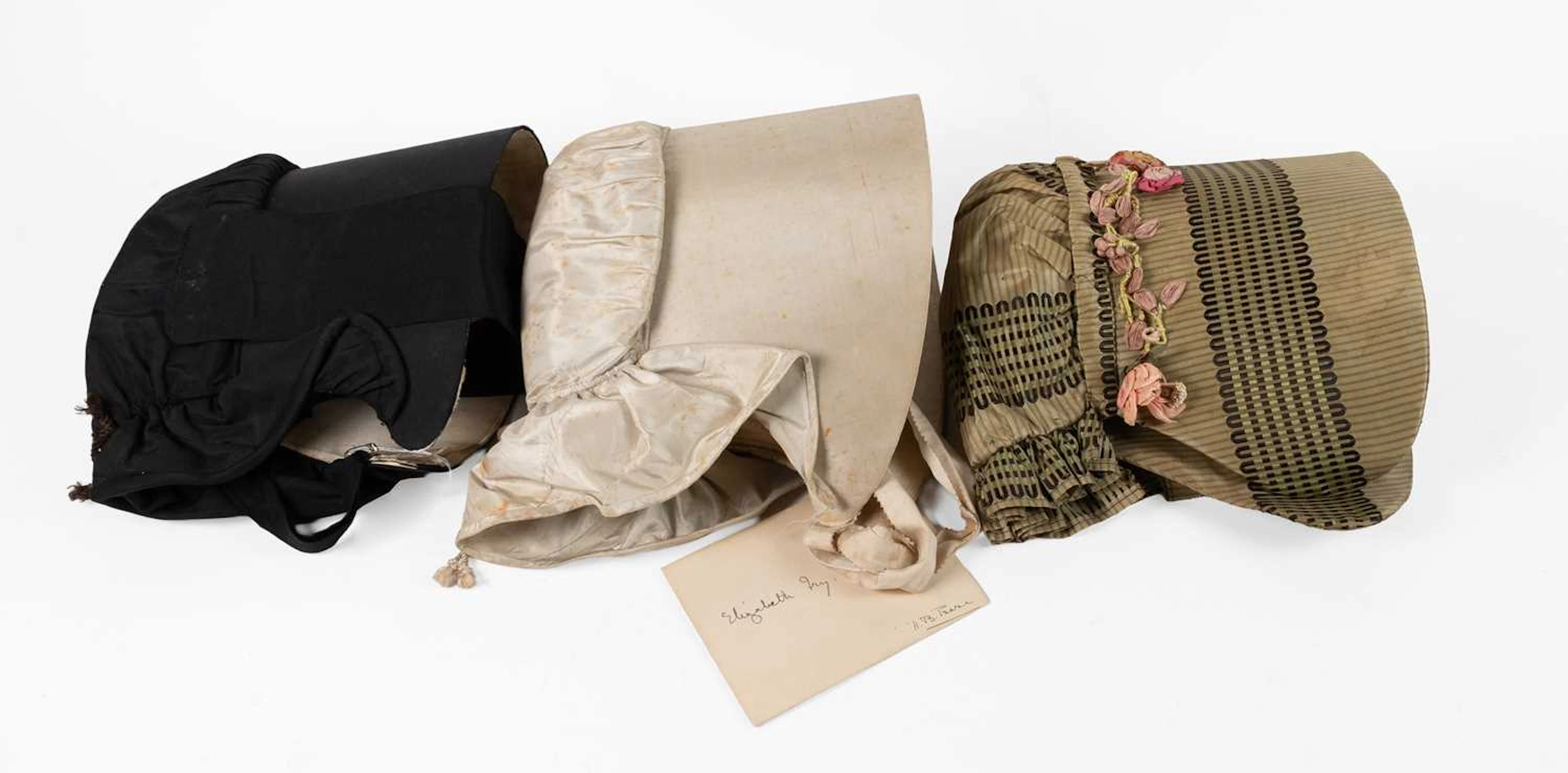 Early 19th Century Coal-Scuttle Silk Bonnets