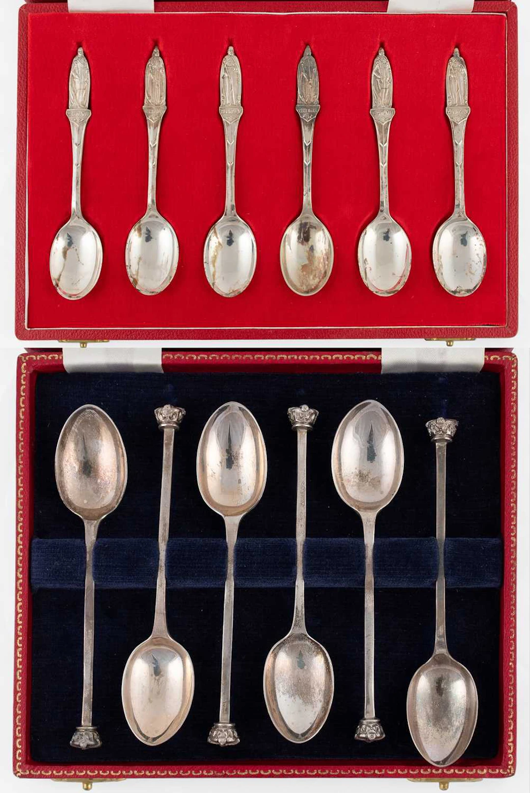 A Cased Set of Six Elizabeth II Commemorative Silver Teaspoons, by