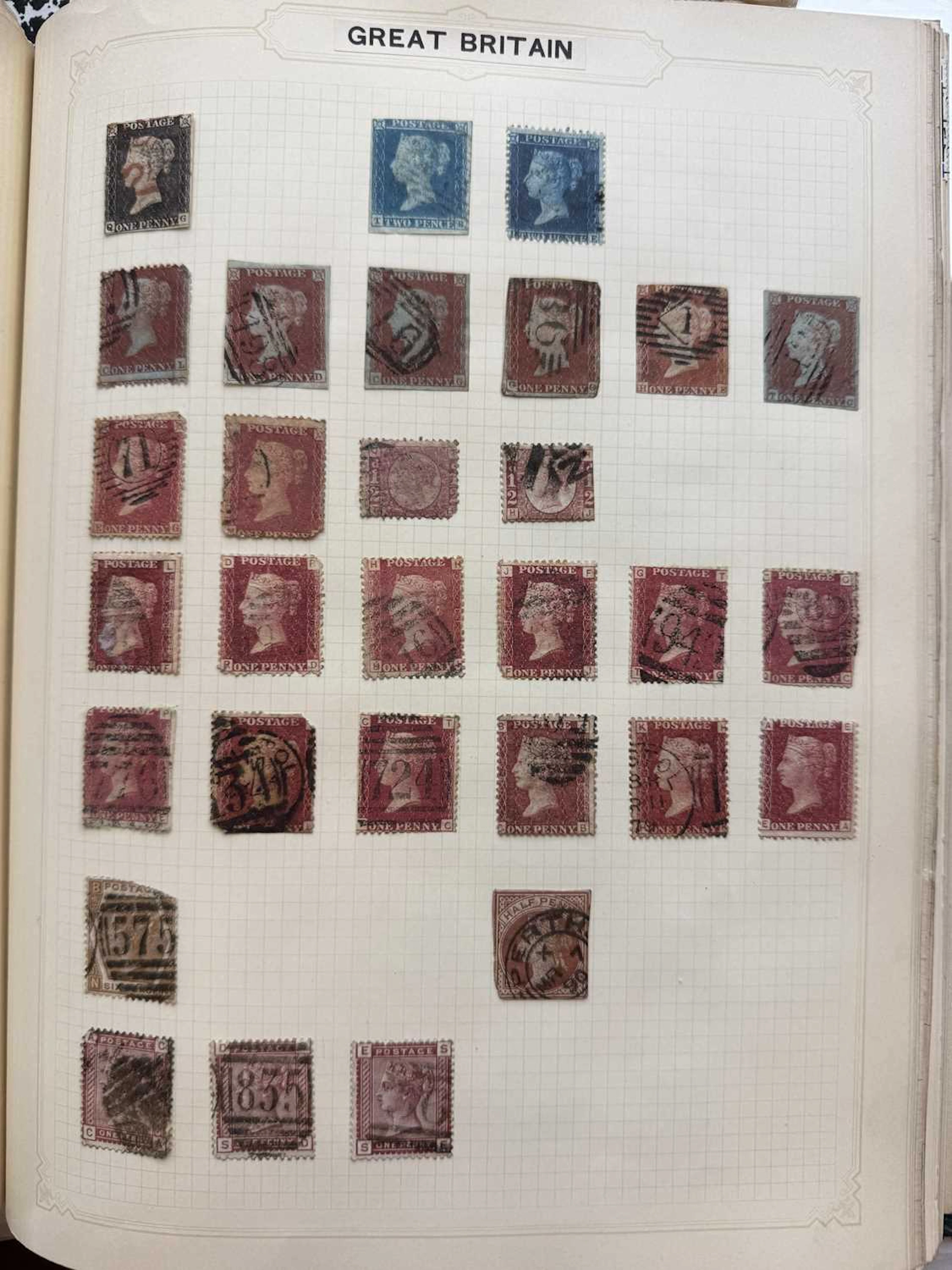 Stamp Collection in Five Vintage Albums