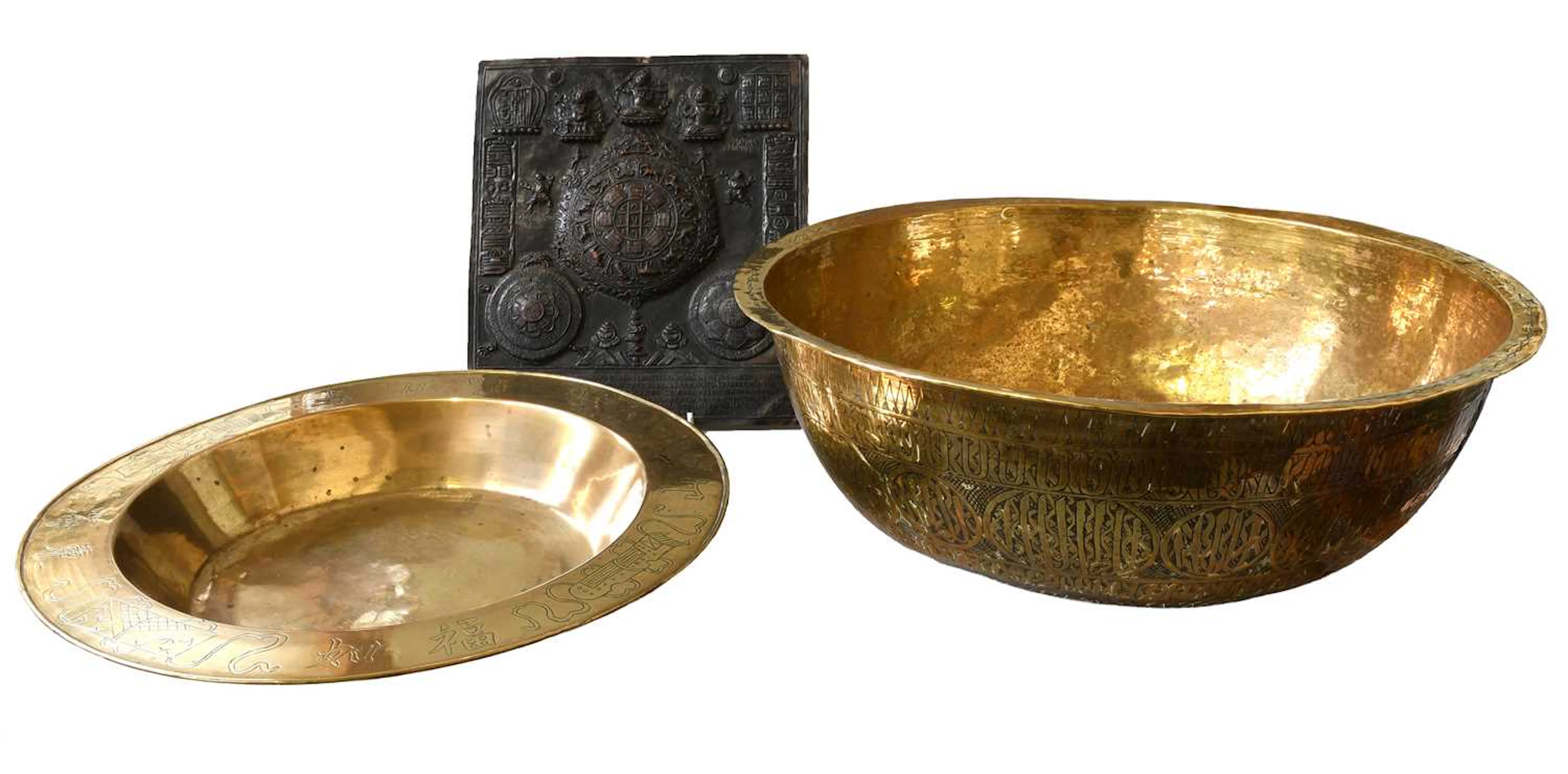 A Chinese Brass Dish, late Qing Dynasty